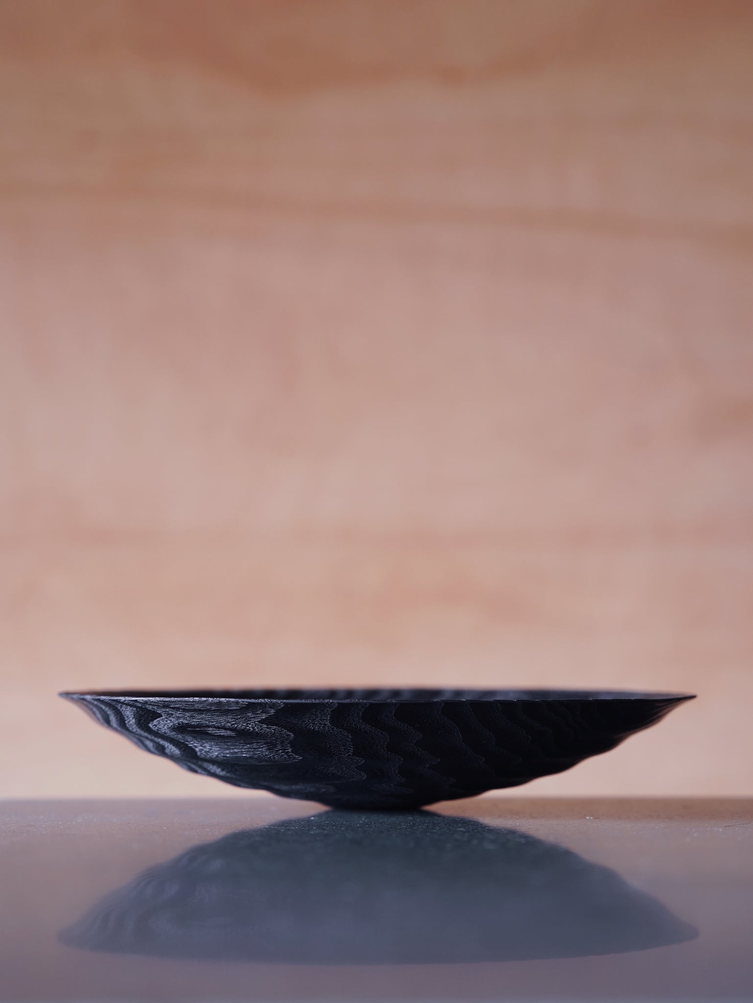 Waved Yakisugi Bowl - in Ash