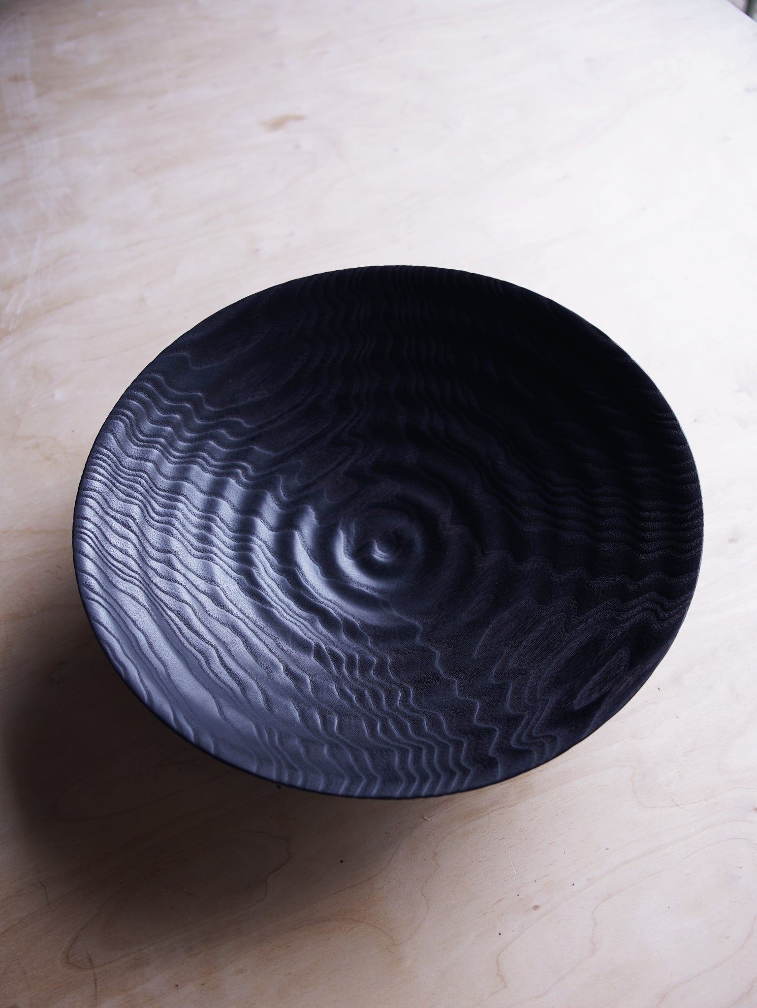 Waved Yakisugi Bowl - in Ash