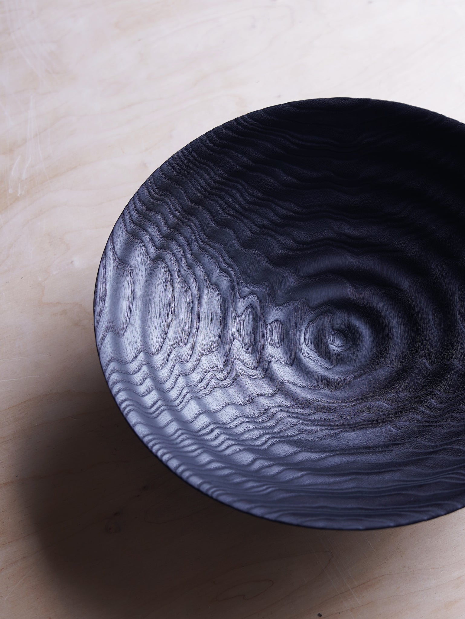 Waved Yakisugi Bowl - in Ash