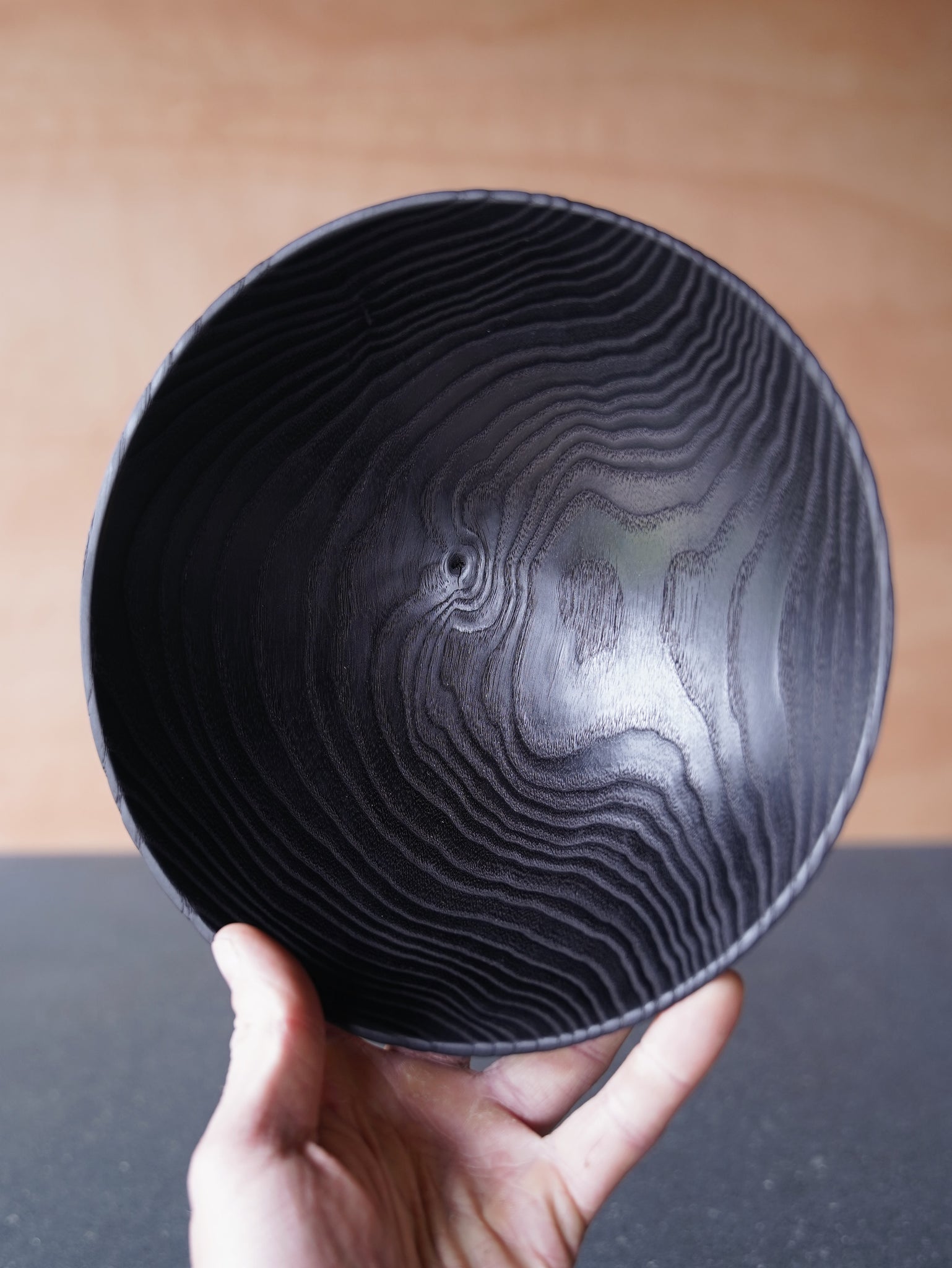 Coved Yakisugi Bowl - in Ash