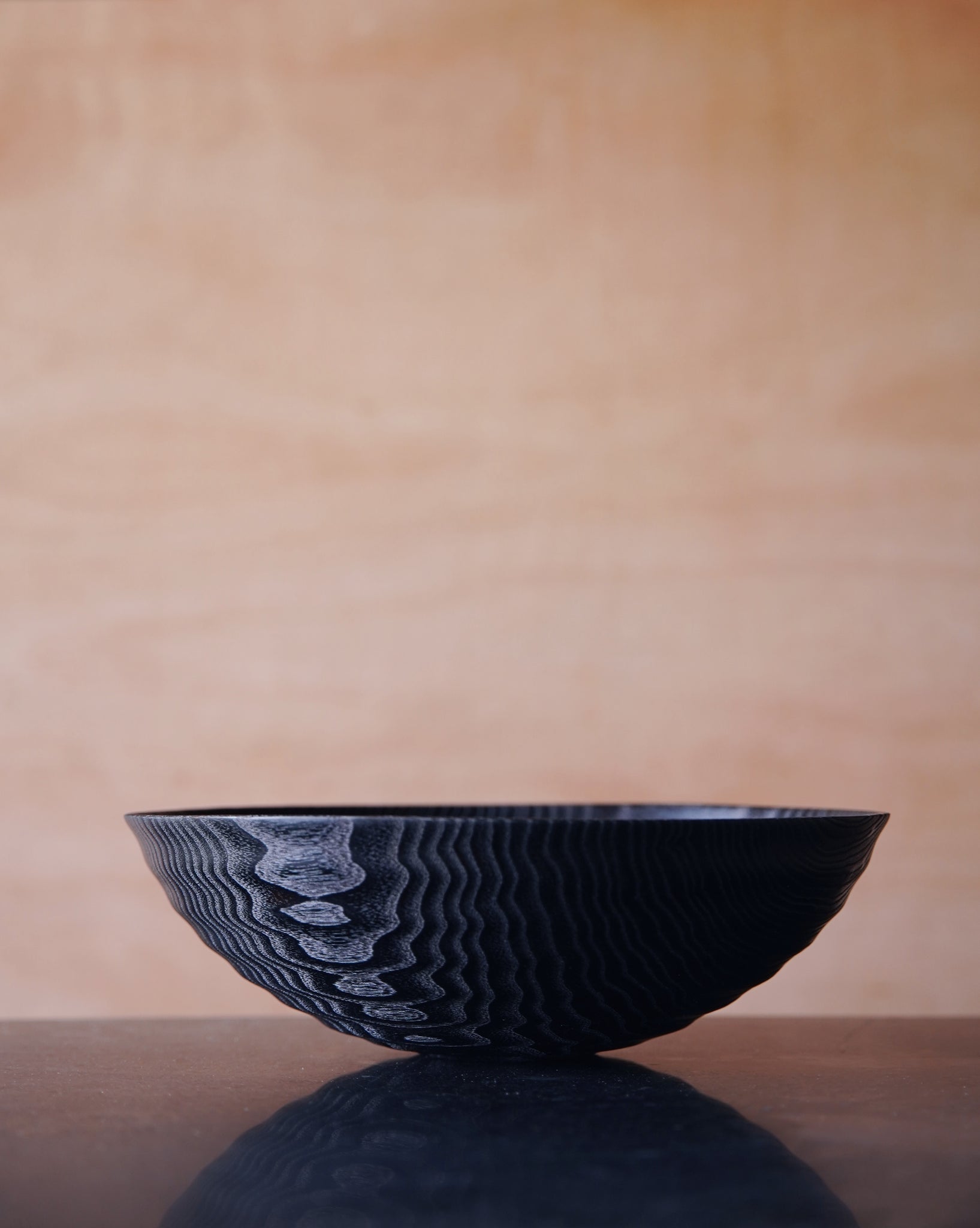 Waved Yakisugi Bowl - in Ash