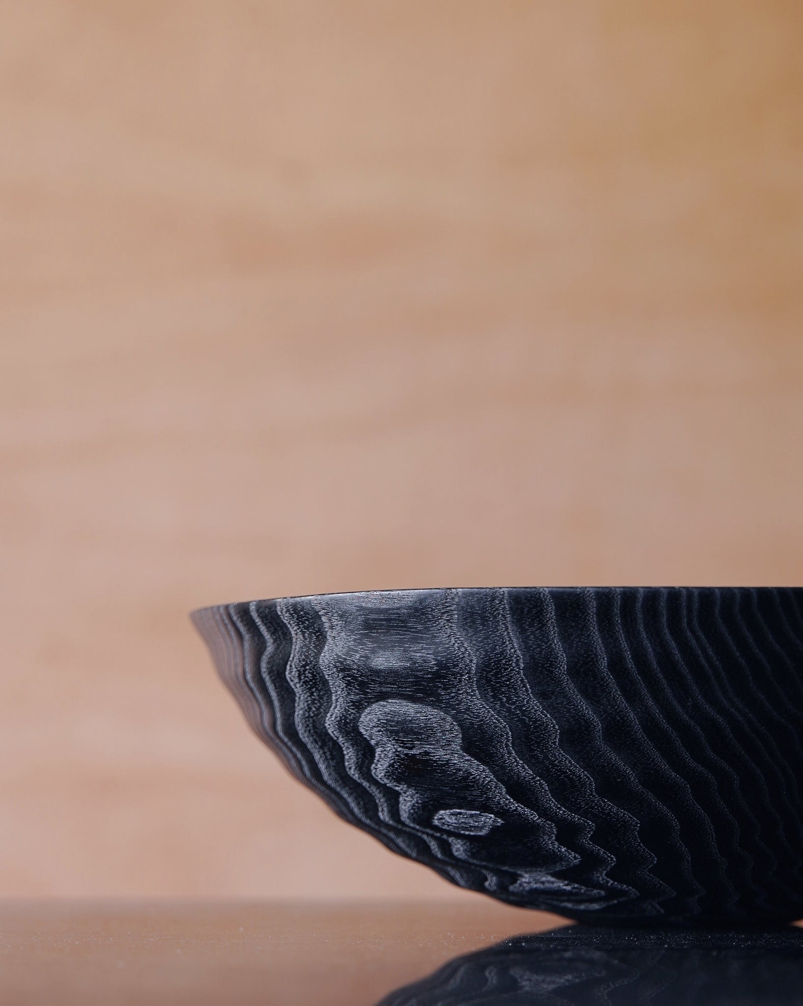 Waved Yakisugi Bowl - in Ash