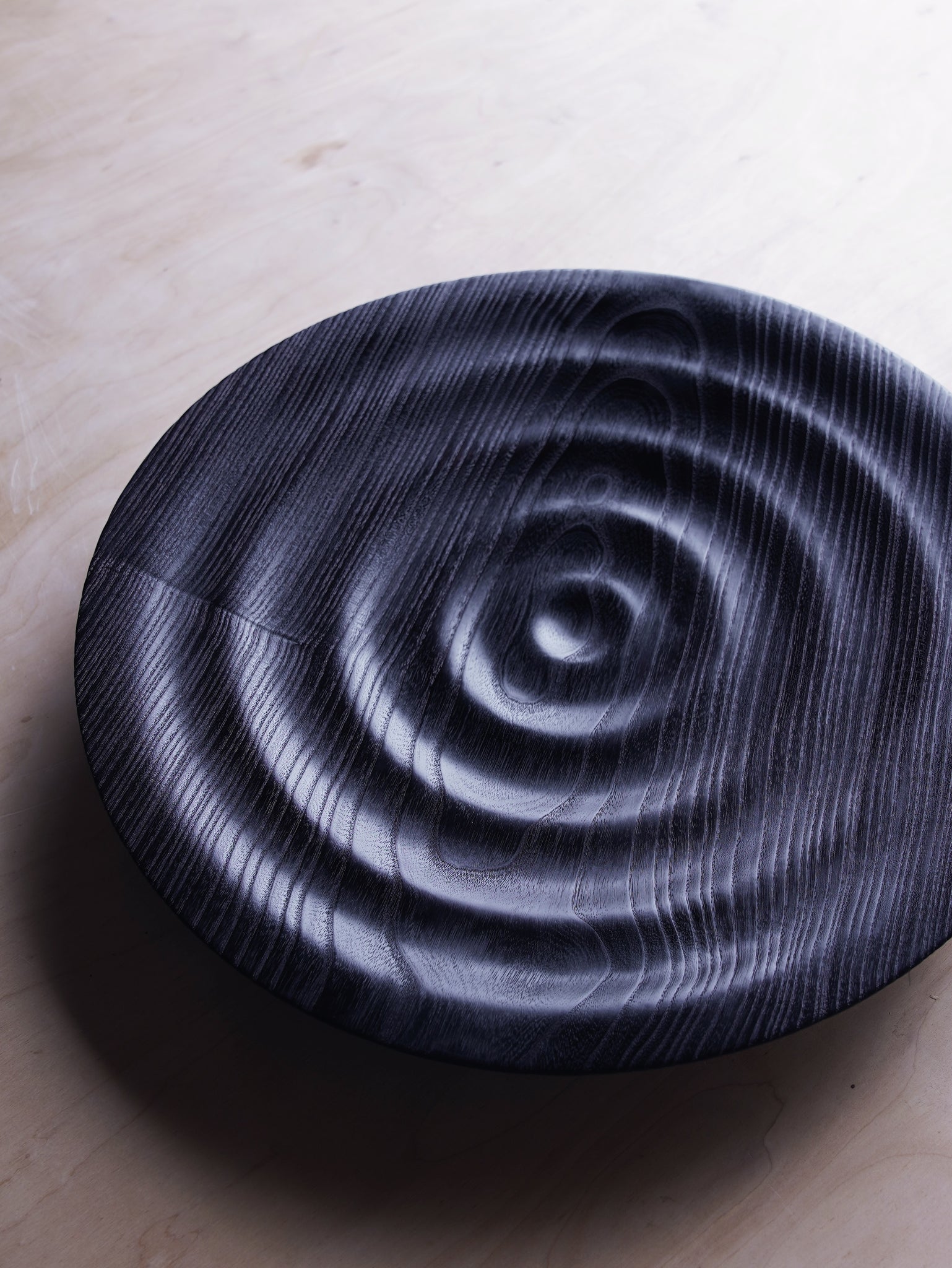 XL Waved Yakisugi Platter - in Ash