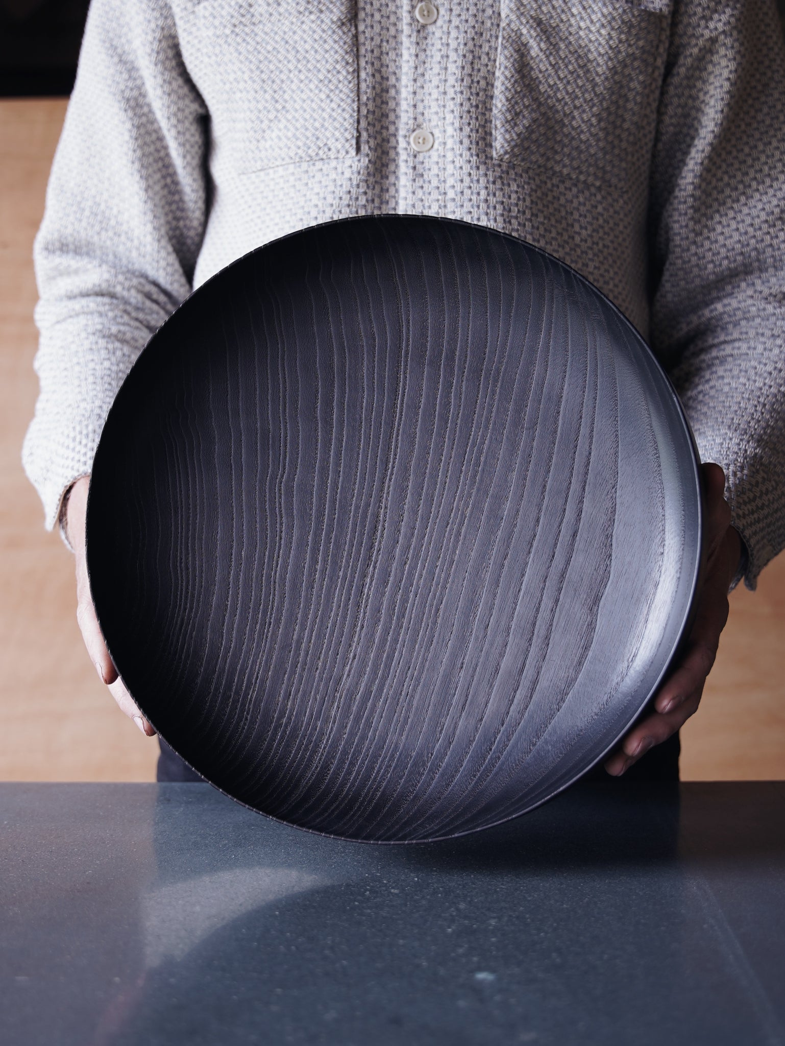 XL Yakisugi Low Bowl - in Ash