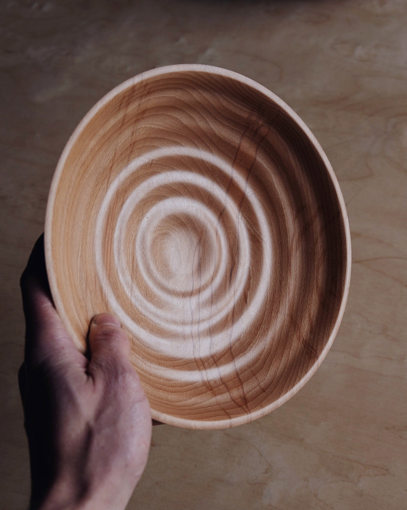 Waved Bowl - in Flamed Beech