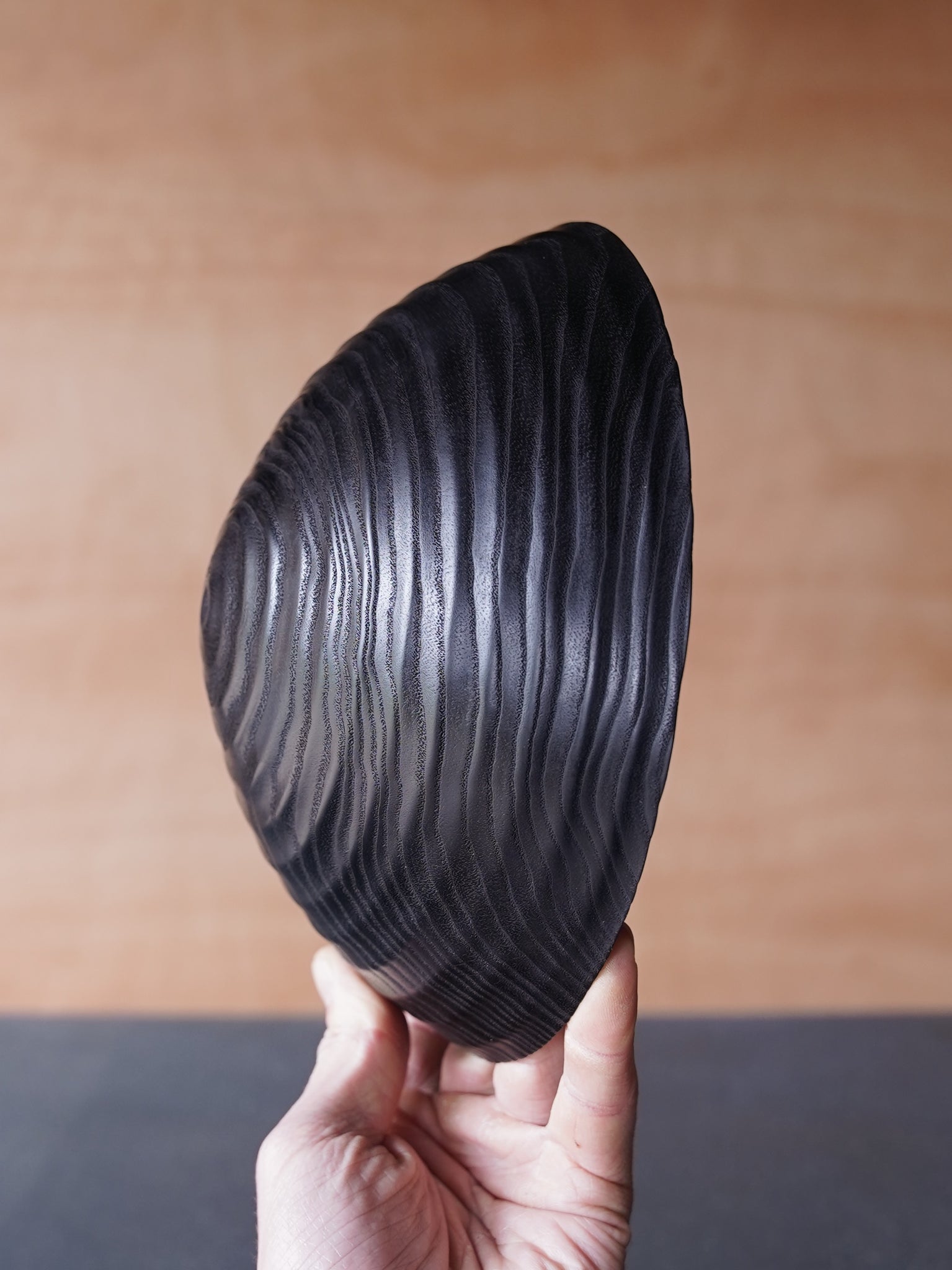 Coved Yakisugi Bowl - in Ash