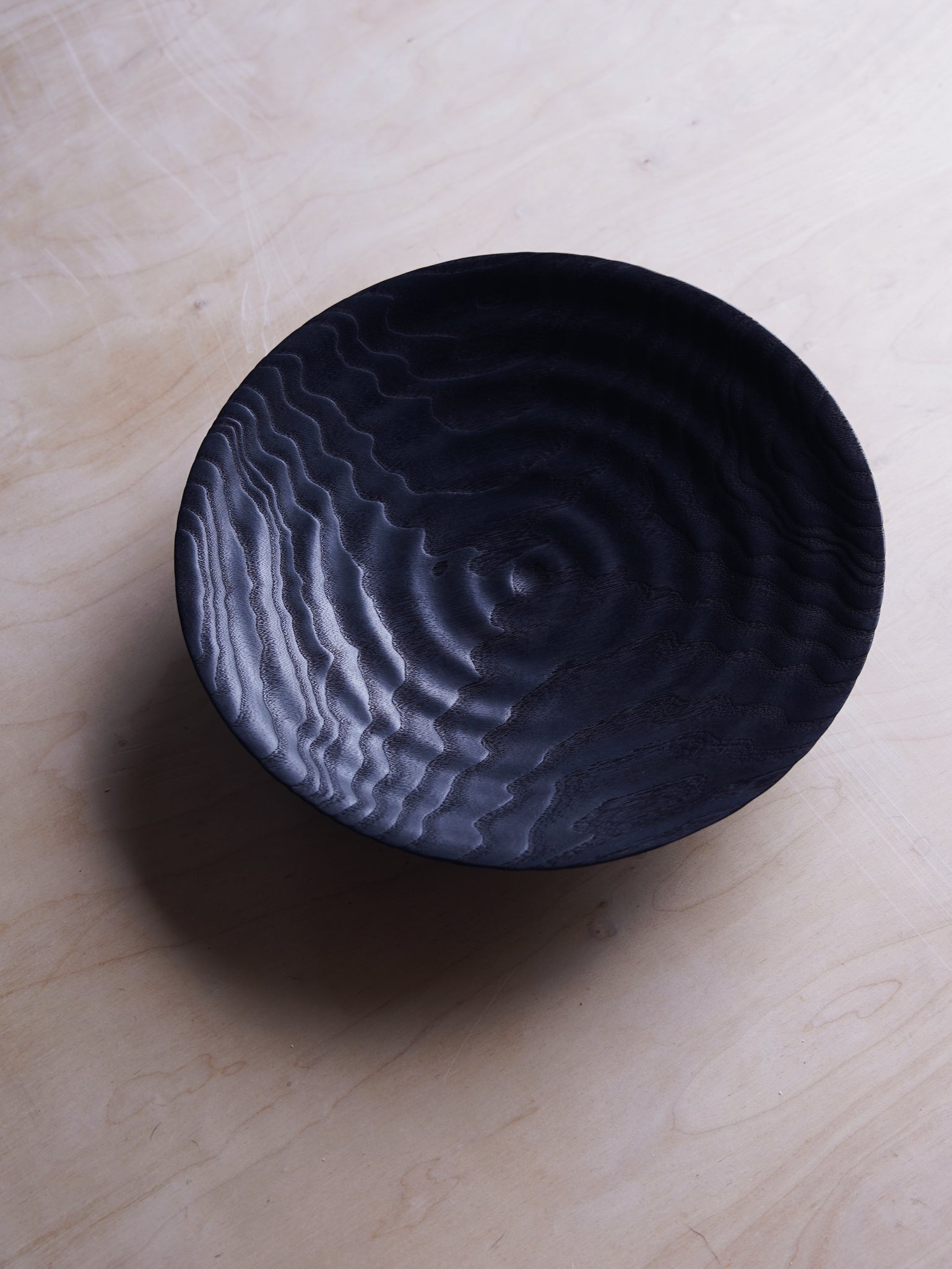Waved Yakisugi Bowl - in Ash
