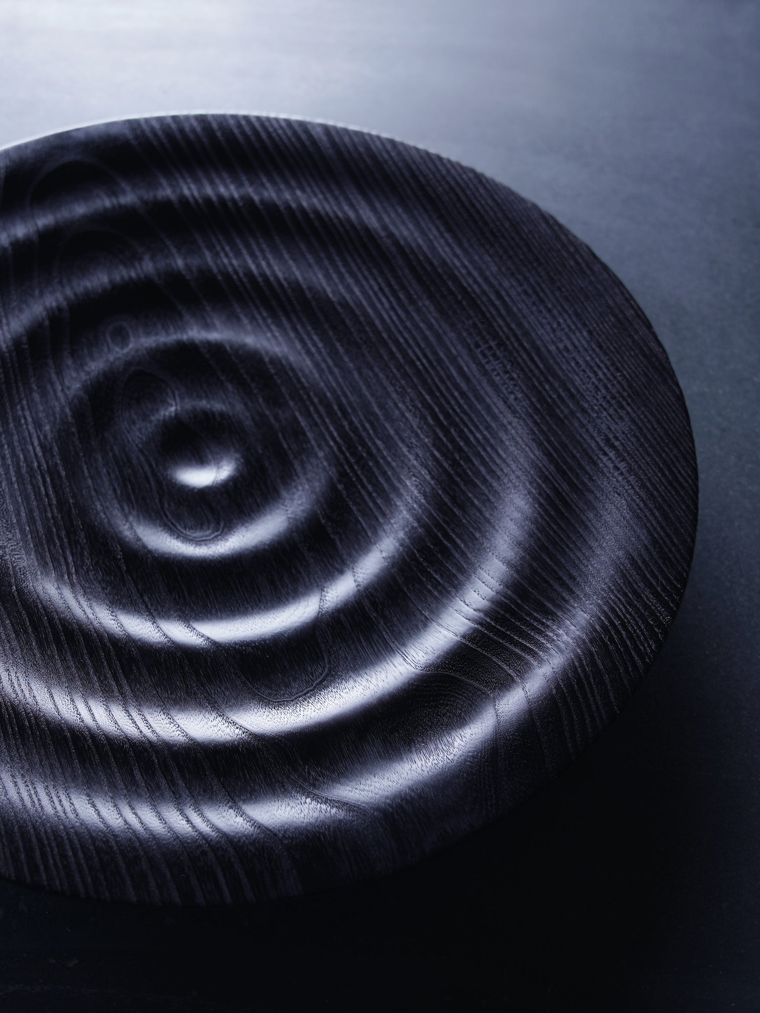 XL Waved Yakisugi Platter - in Ash