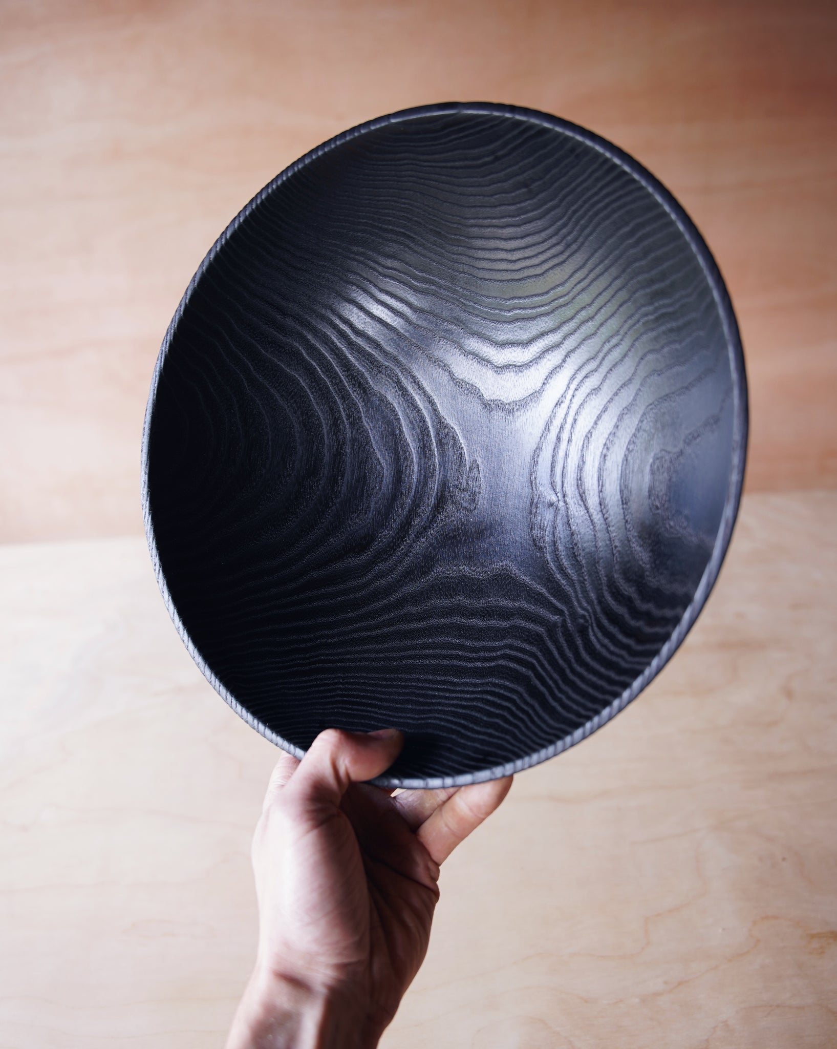 Waved Yakisugi Bowl - in Ash