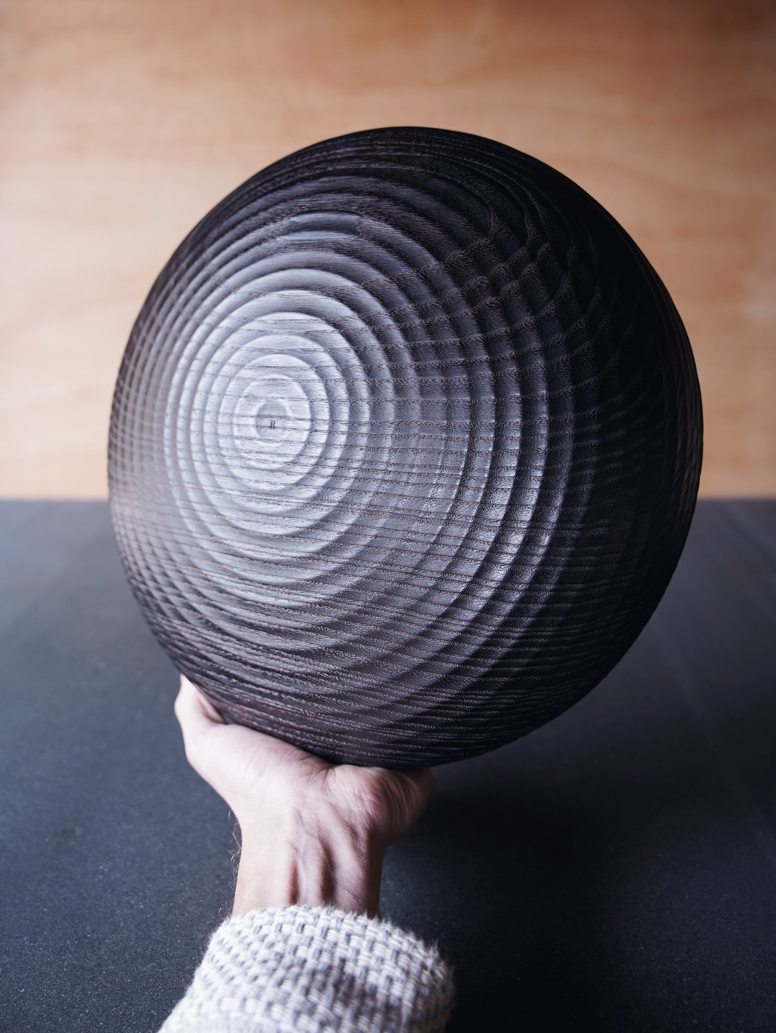 Coved Yakisugi Bowl - in Ash