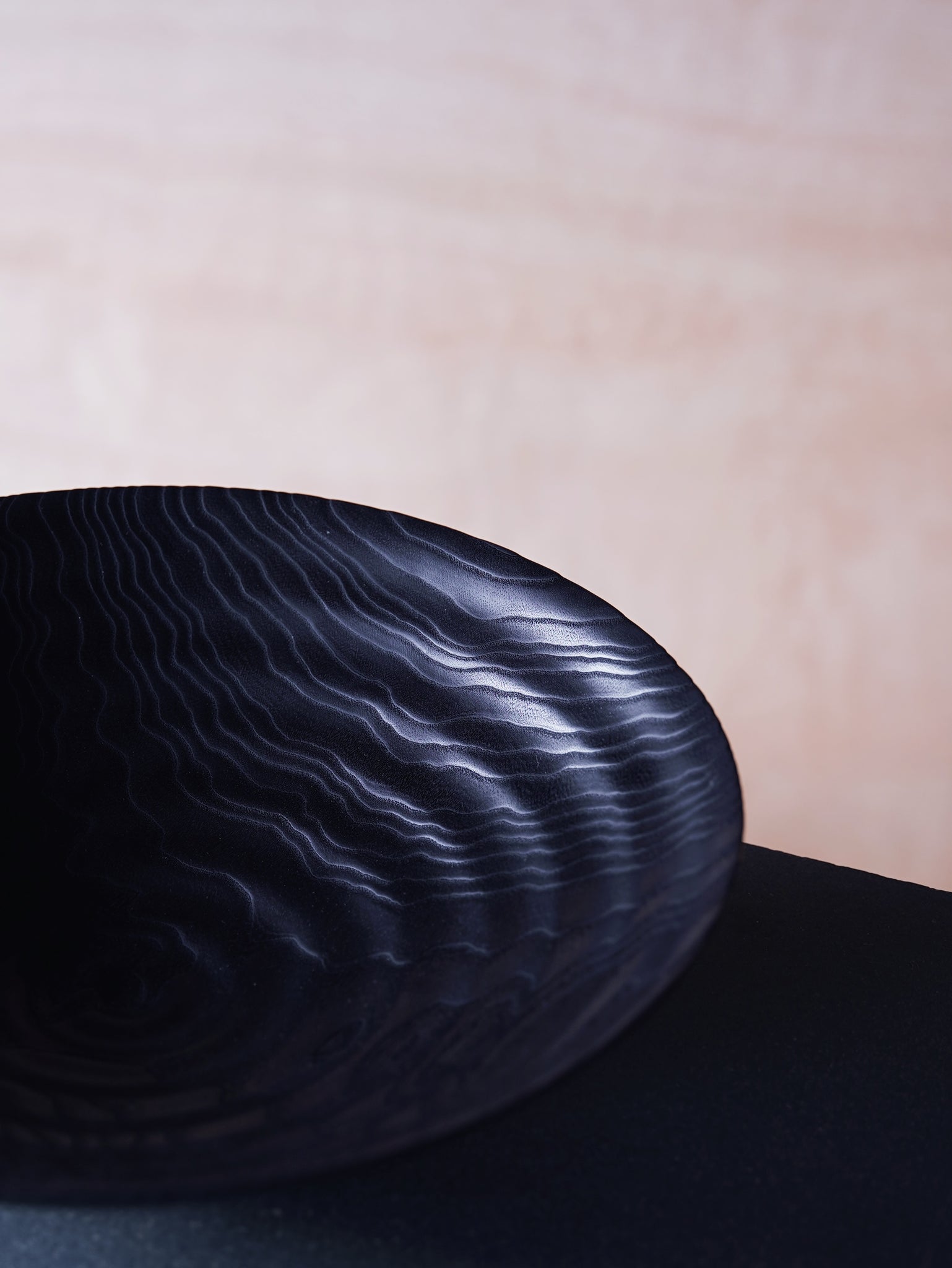 Waved Yakisugi Bowl - in Ash