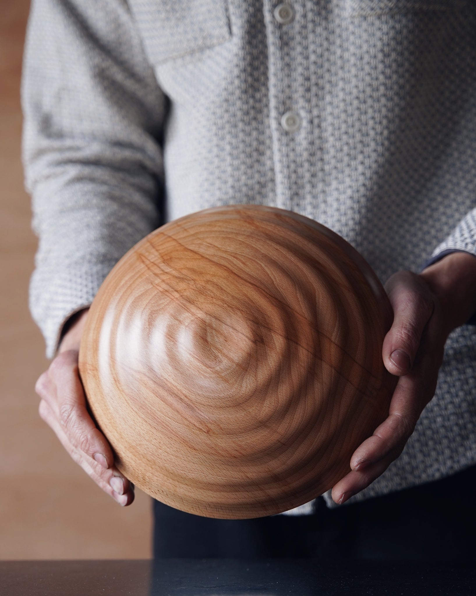 Waved Bowl - in Flamed Beech