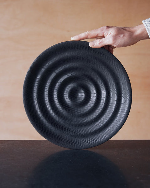 Waved Yakisugi Platter - in Ash