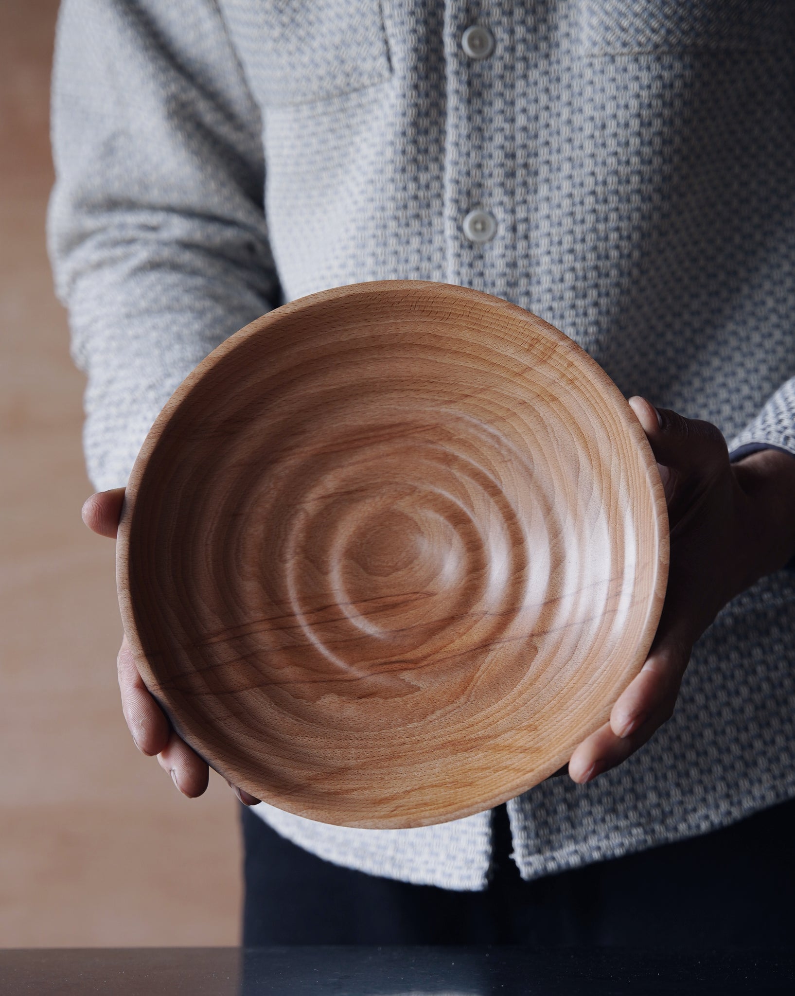 Waved Bowl - in Flamed Beech