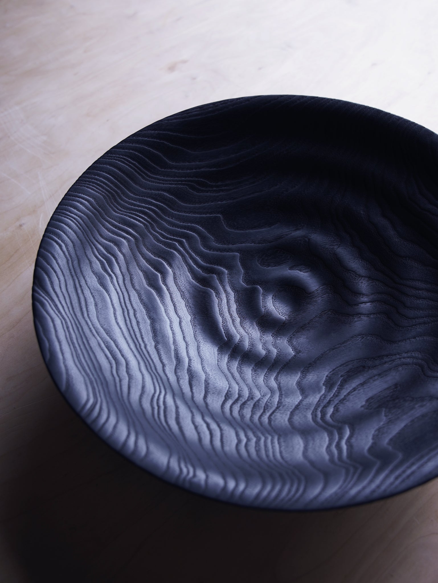 XL Waved Yakisugi Bowl - in Ash