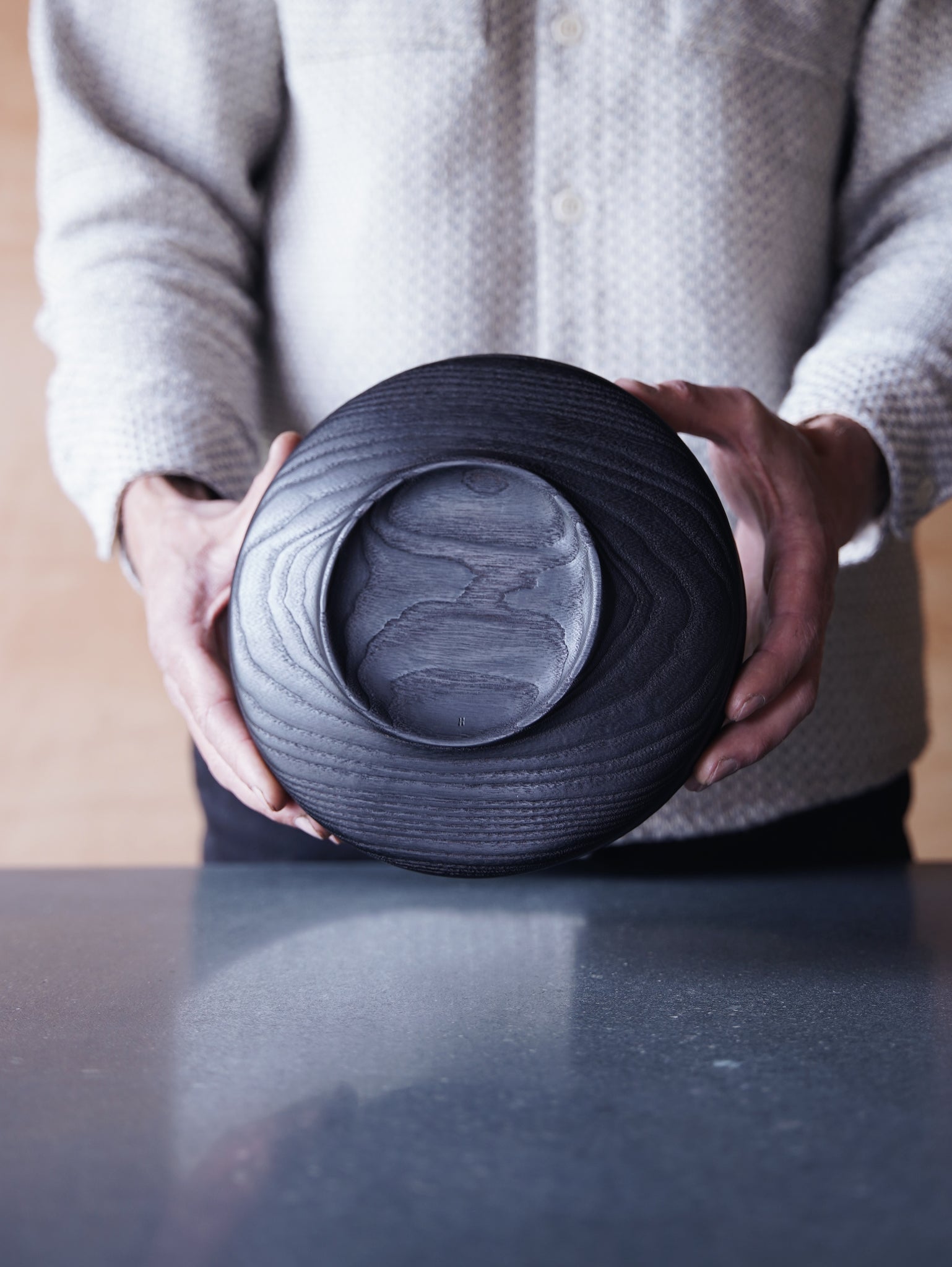 Yakisugi Low Bowl - in Ash