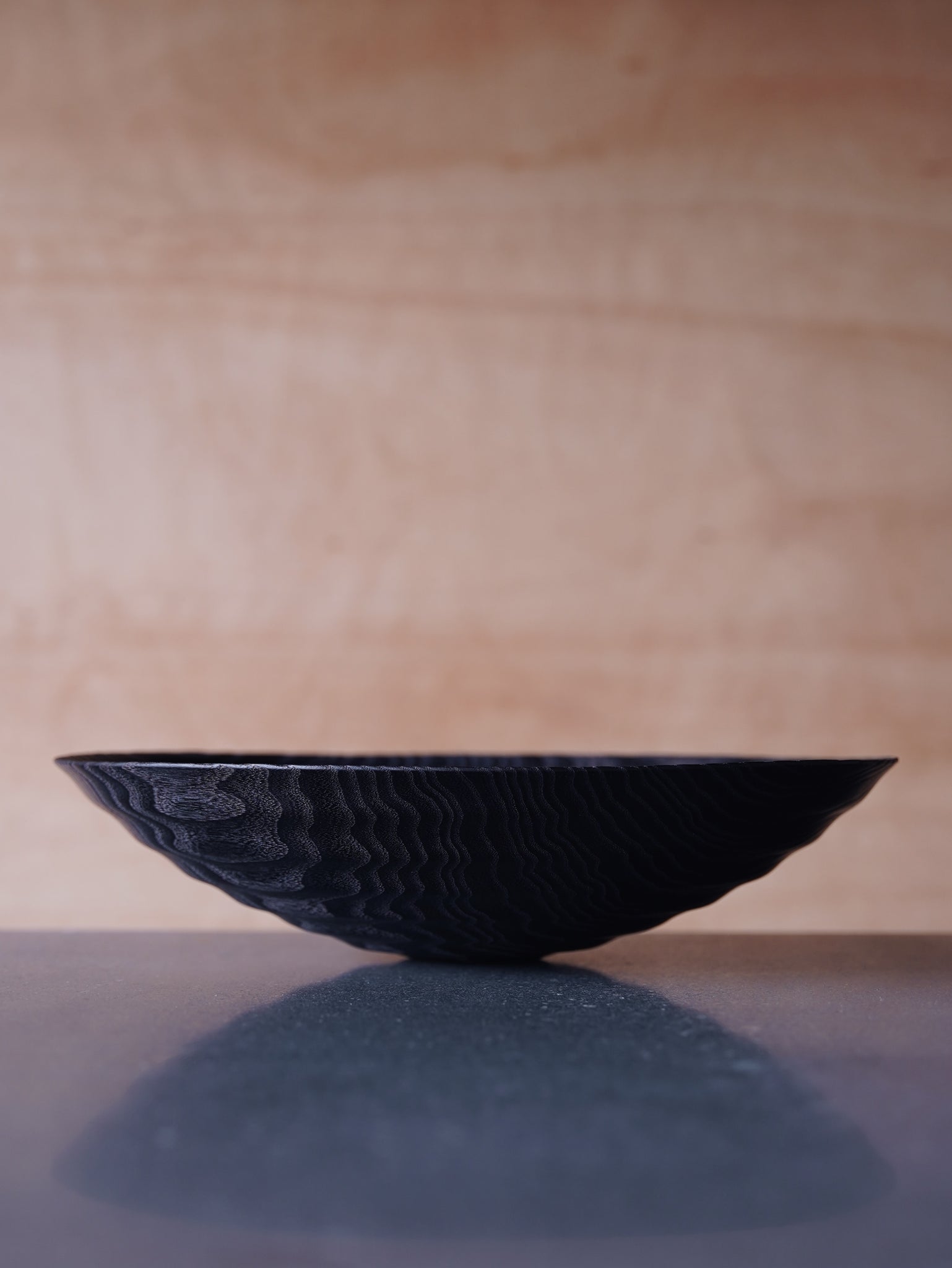 Waved Yakisugi Bowl - in Ash