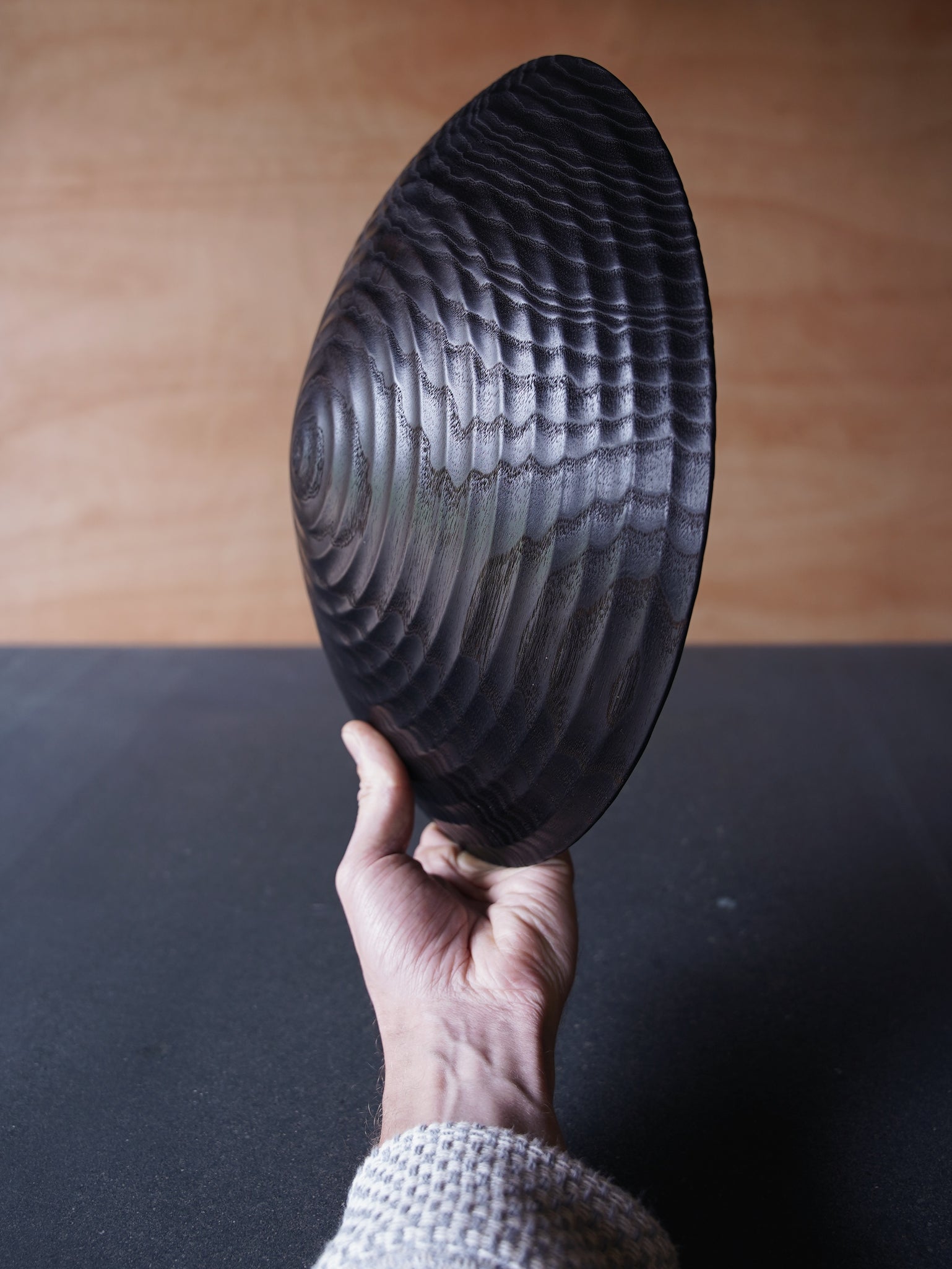 Coved Yakisugi Bowl - in Ash