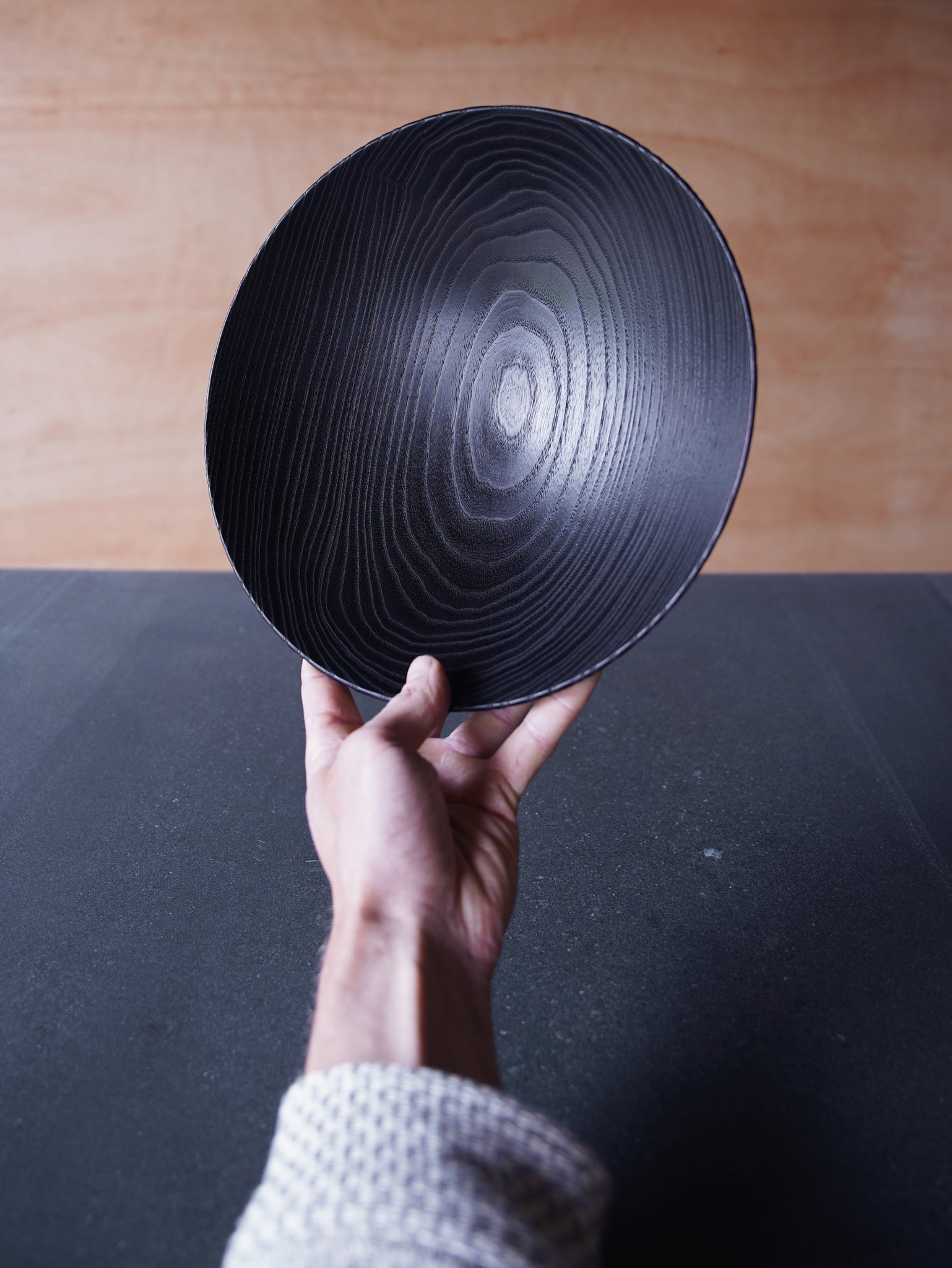 Coved Yakisugi Bowl - in Ash