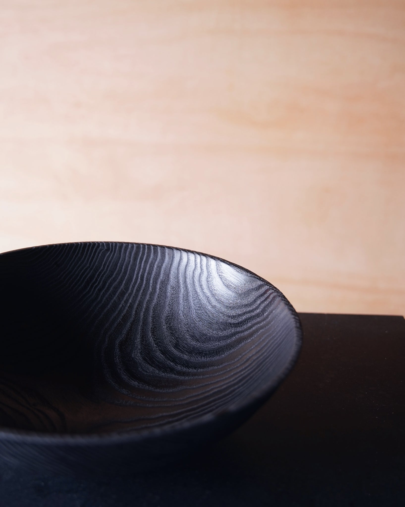 Waved Yakisugi Bowl - in Ash