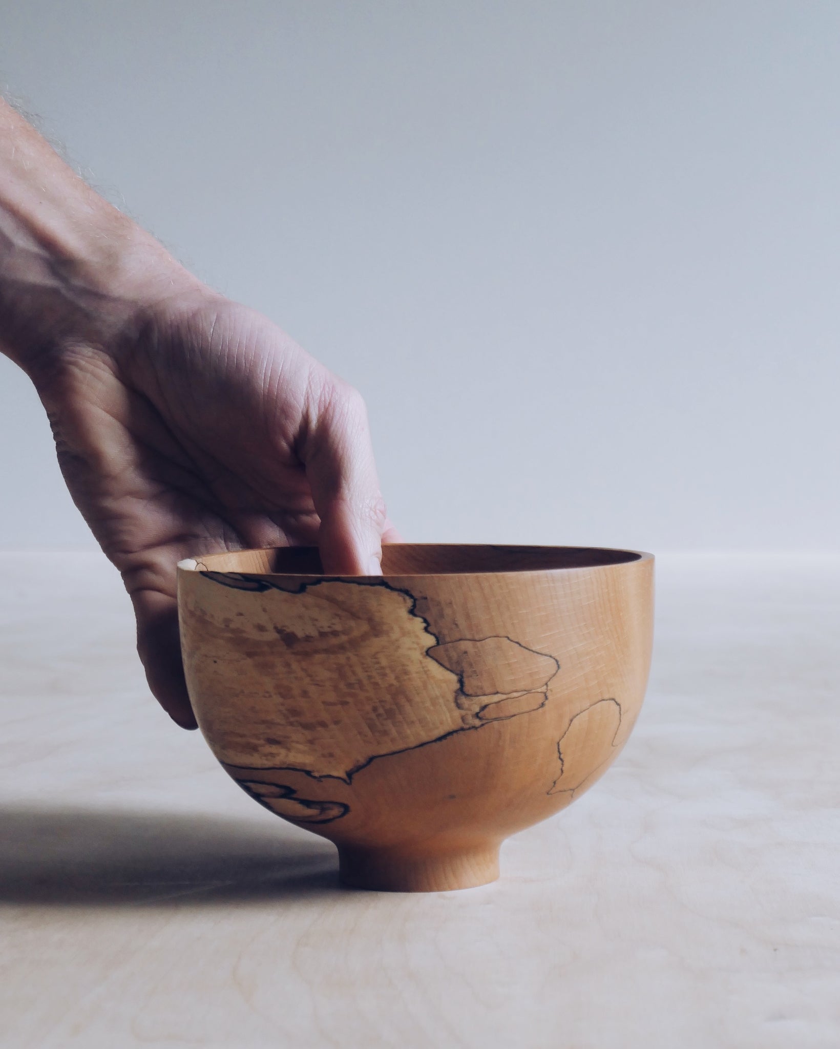 Bowl - in Spalted Beech and Brass