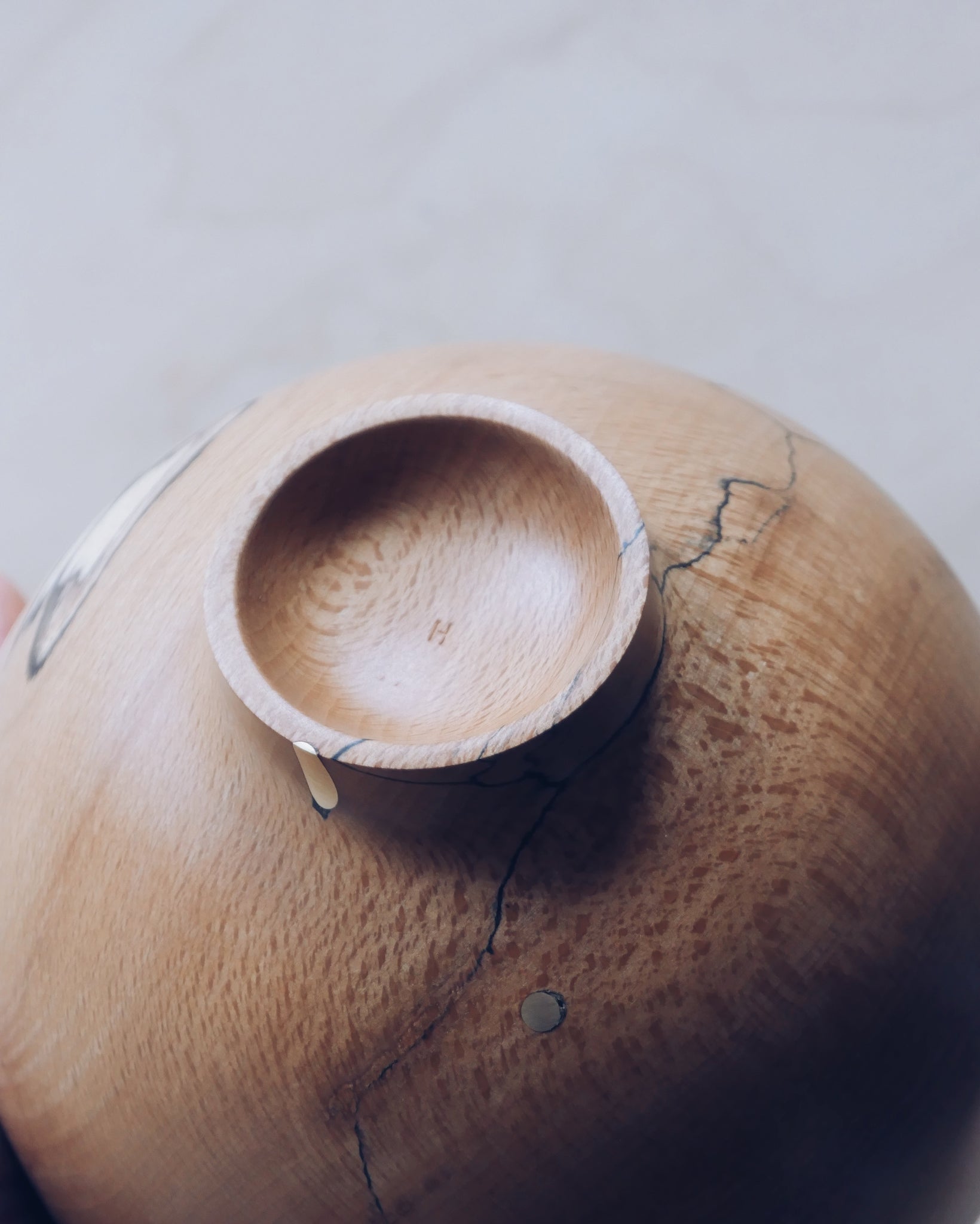 Bowl - in Spalted Beech and Brass