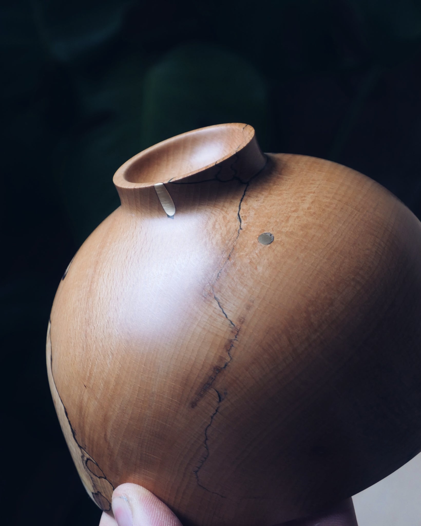 Bowl - in Spalted Beech and Brass