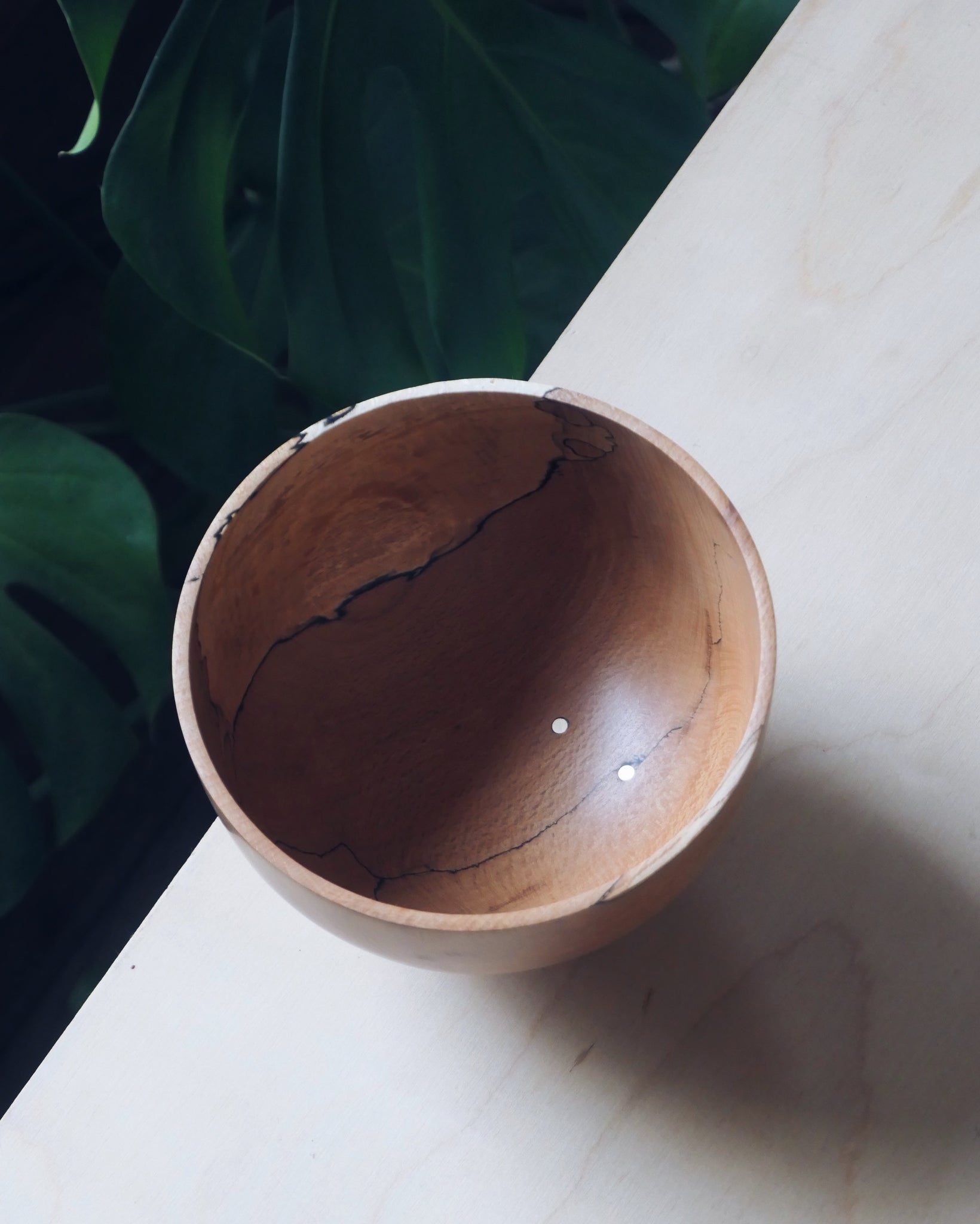 Bowl - in Spalted Beech and Brass