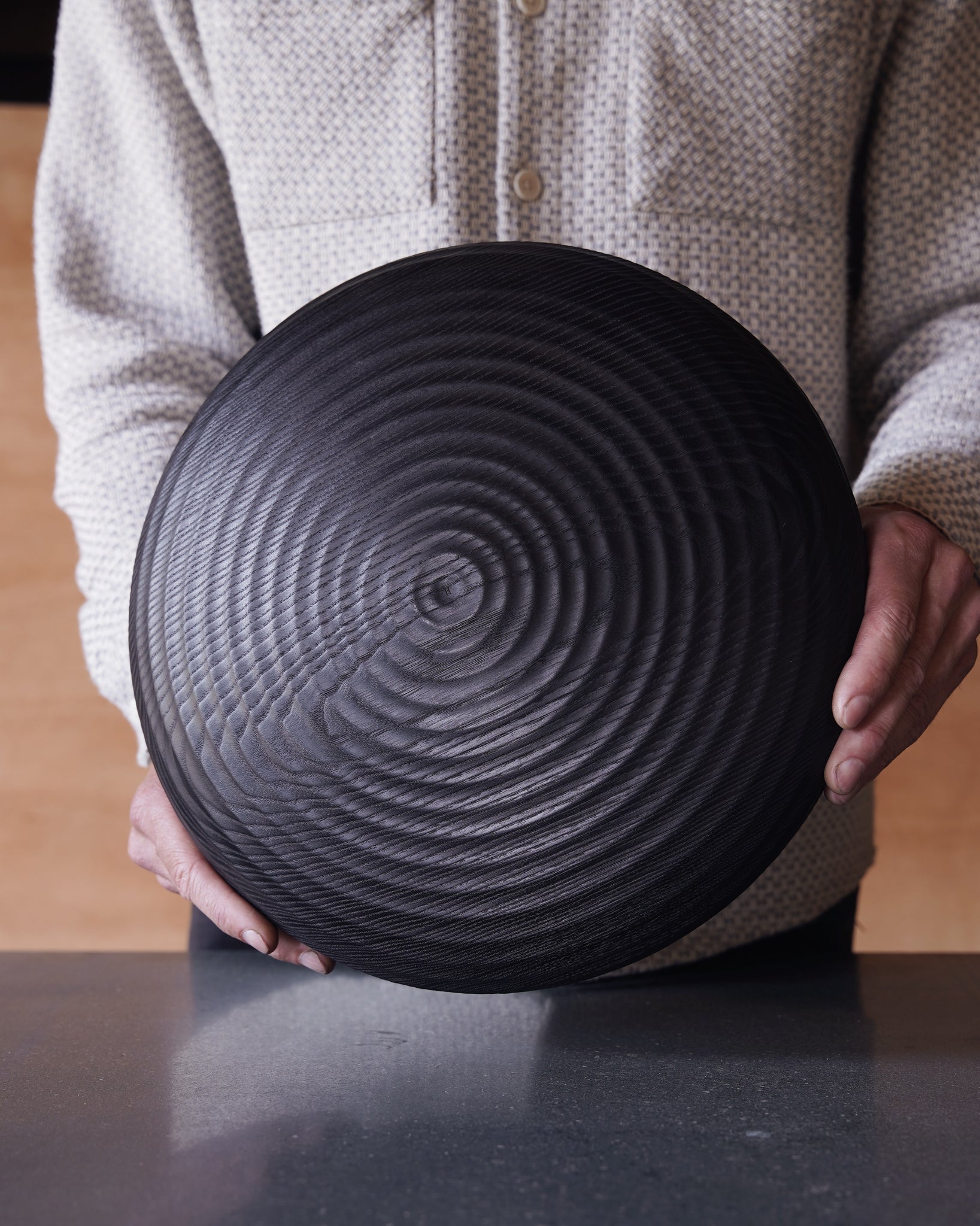 Coved Yakisugi Bowl - in Ash