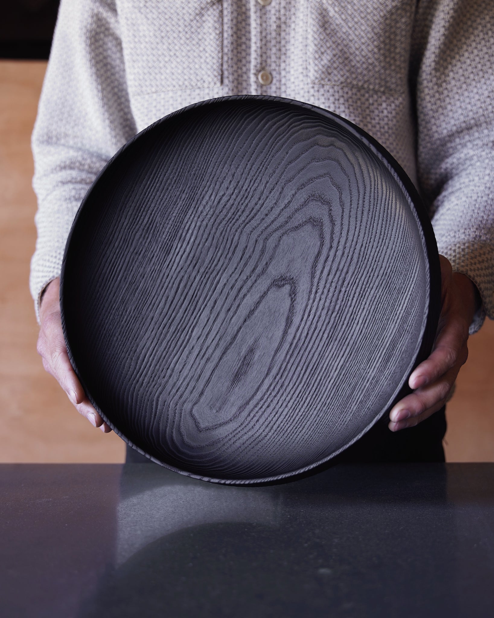 XL Yakisugi Low Bowl - in Ash