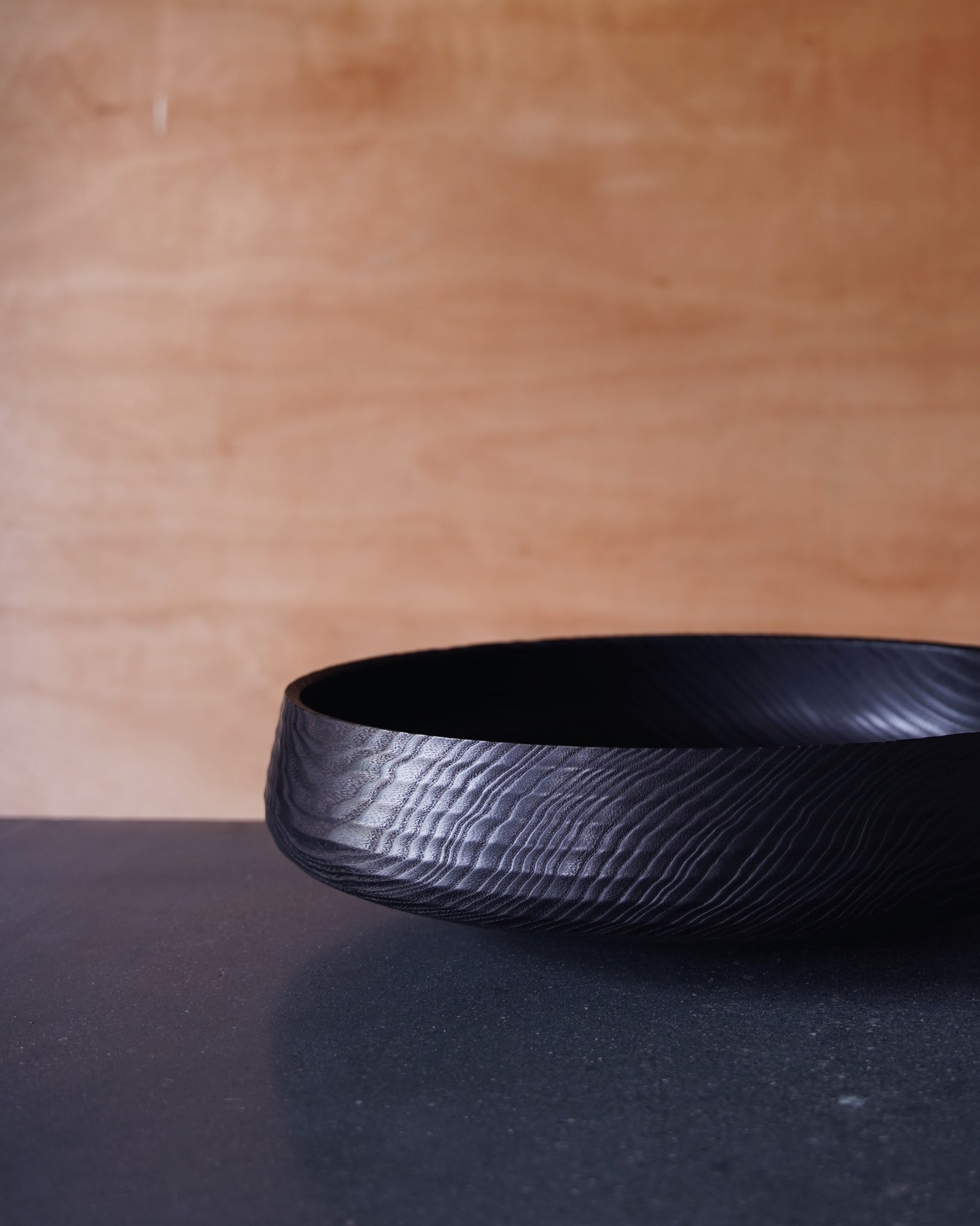 XL Coved Yakisugi Bowl - in Ash
