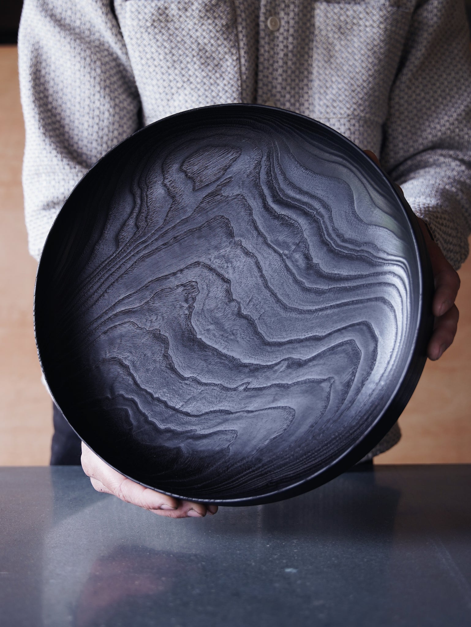 Yakisugi Low Bowl - in Ash