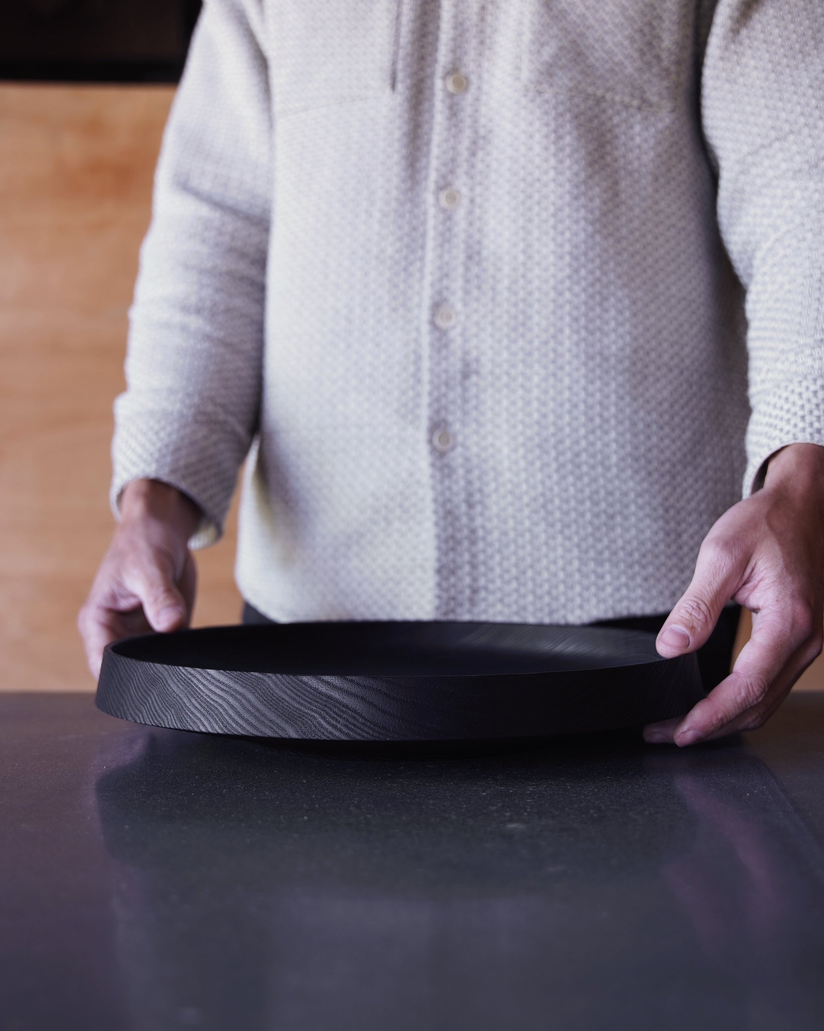 XL Yakisugi Low Bowl - in Ash