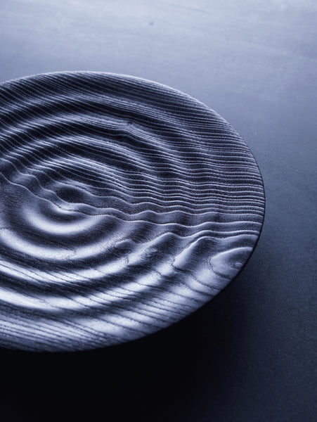 XL Waved Yakisugi Platter - in Ash