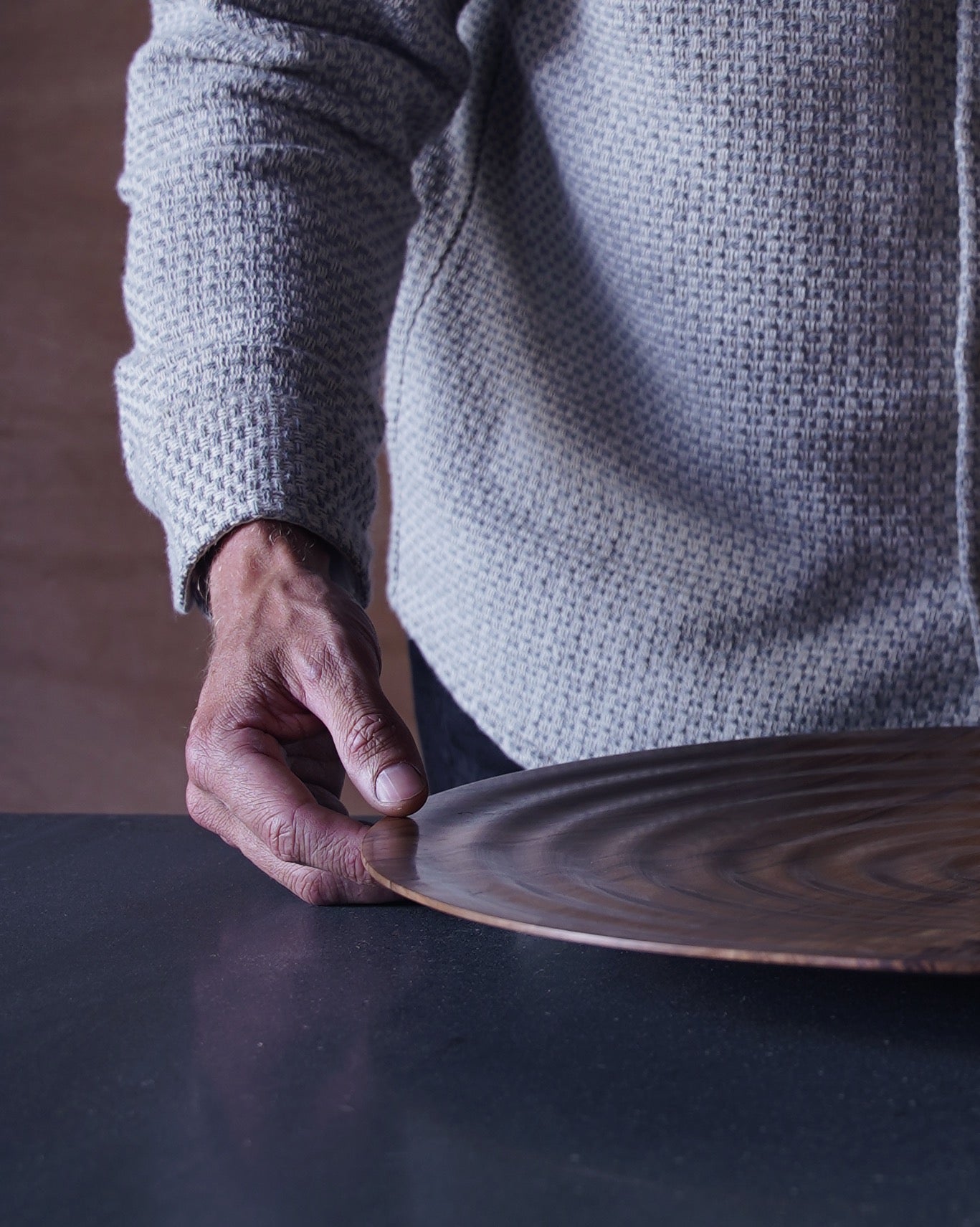 Wave Platter - in Flamed Beech
