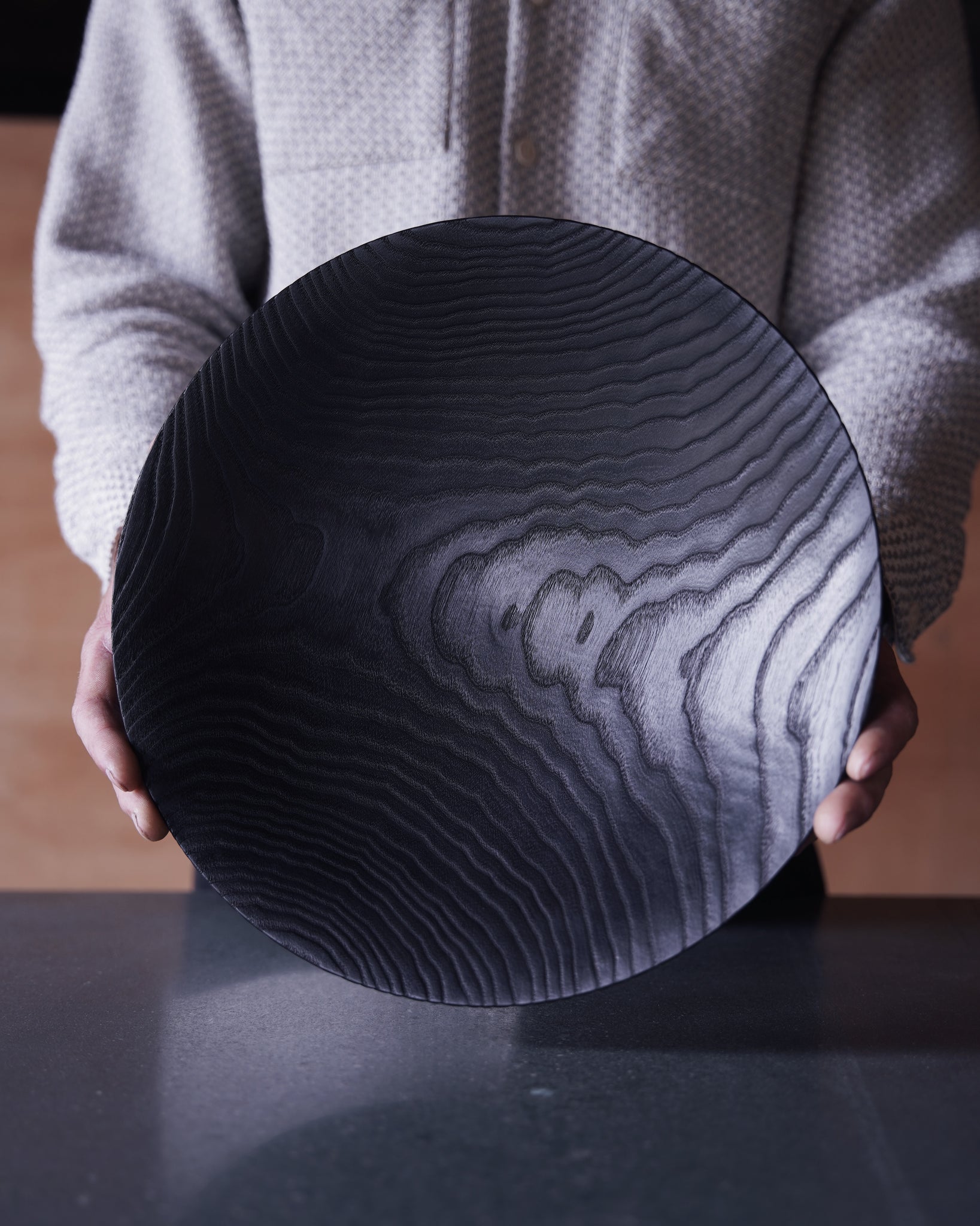Wave Yakisugi Bowl - in Ash