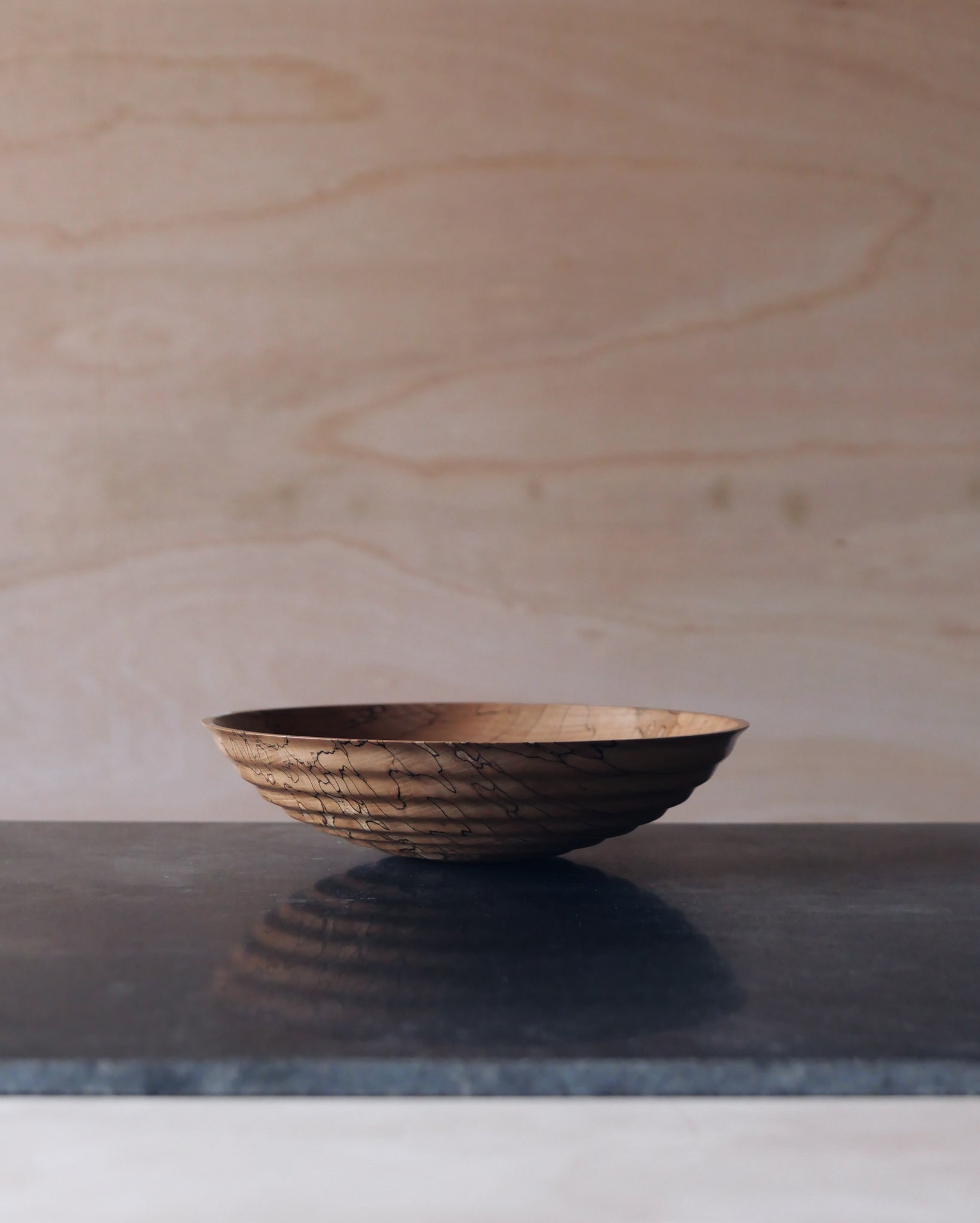 Waved Bowl - in Spalted Beech