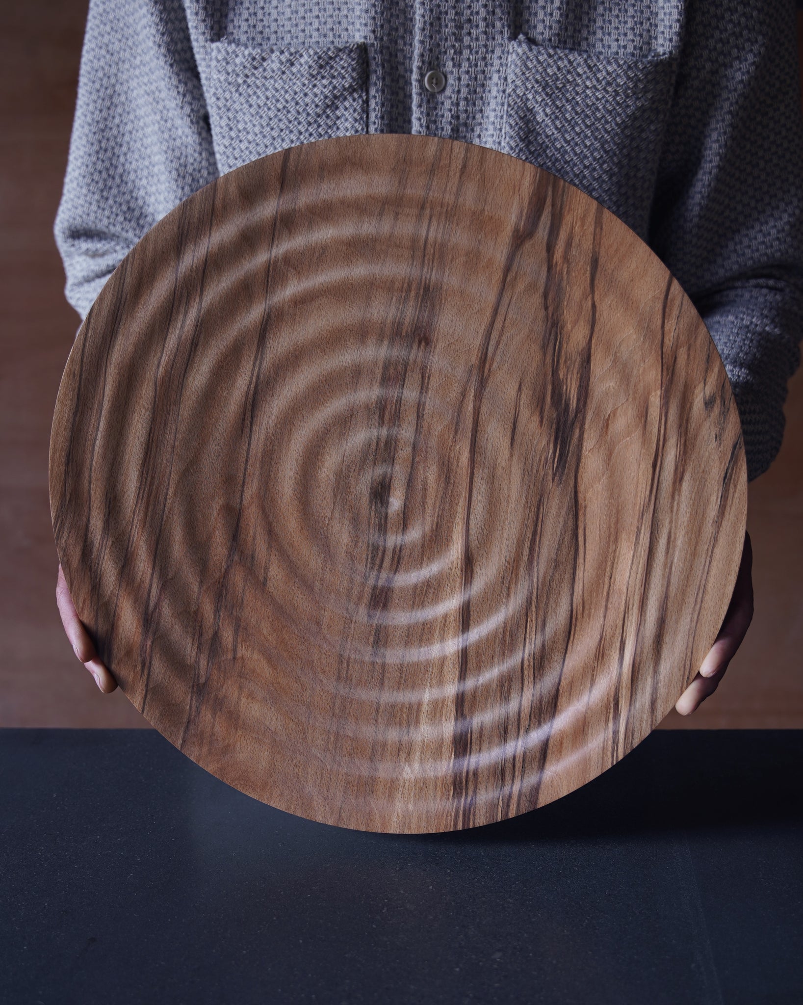 Wave Platter - in Flamed Beech