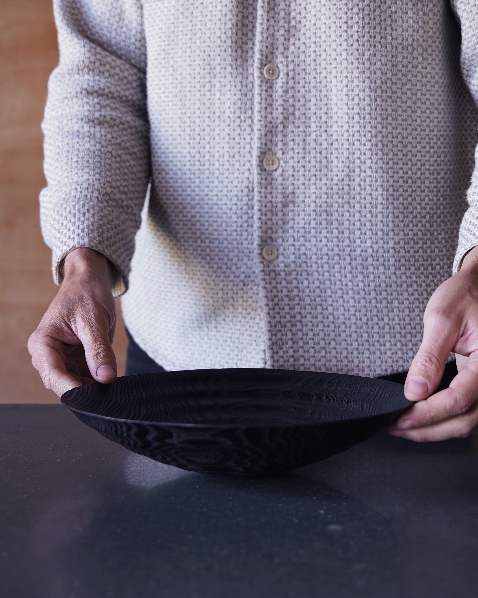 Wave Yakisugi Bowl - in Ash