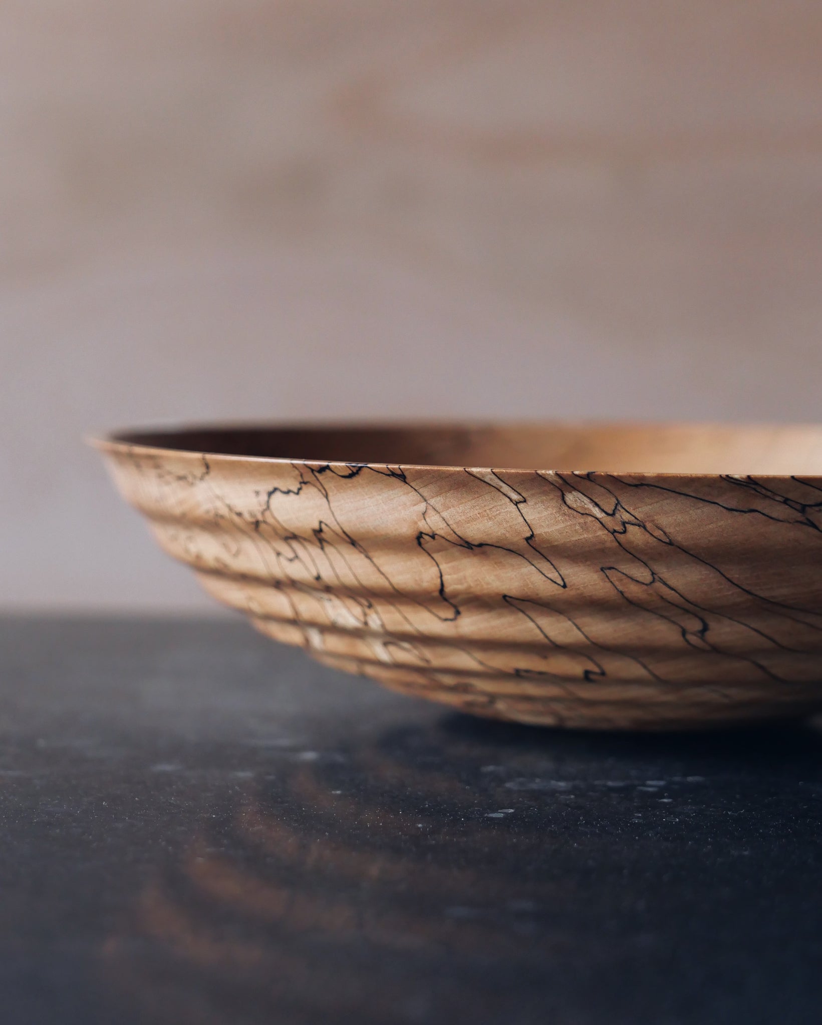 Waved Bowl - in Spalted Beech