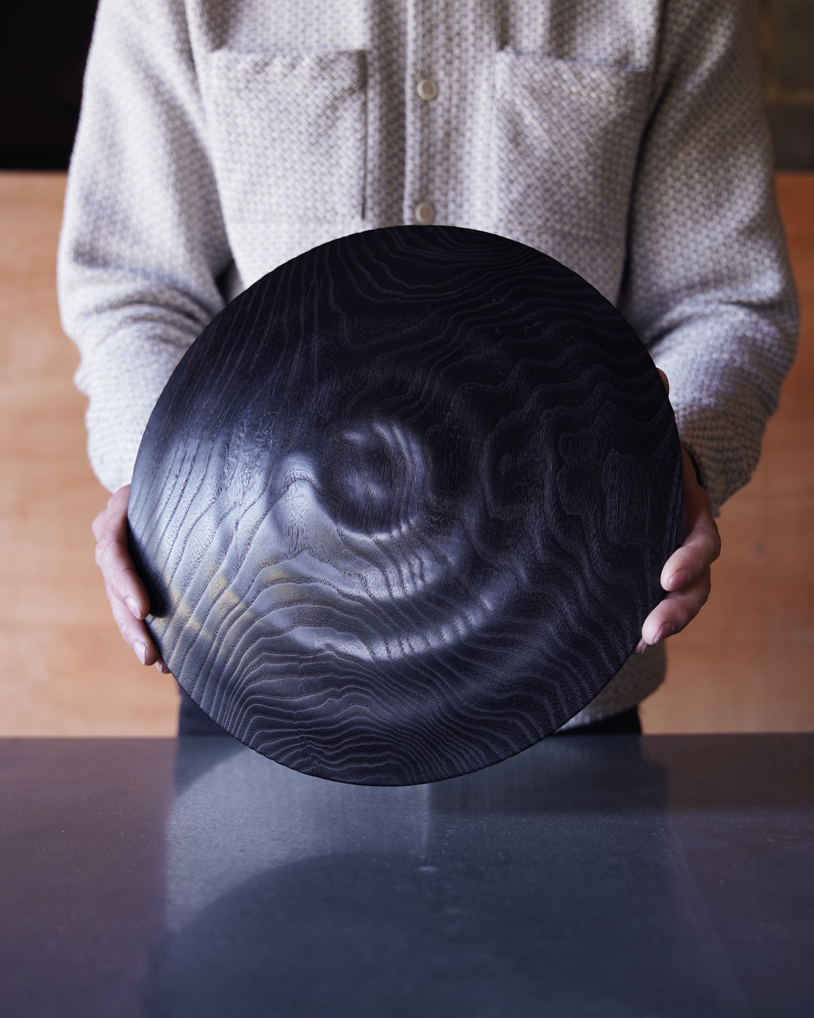Wave Yakisugi Platter - in Ash