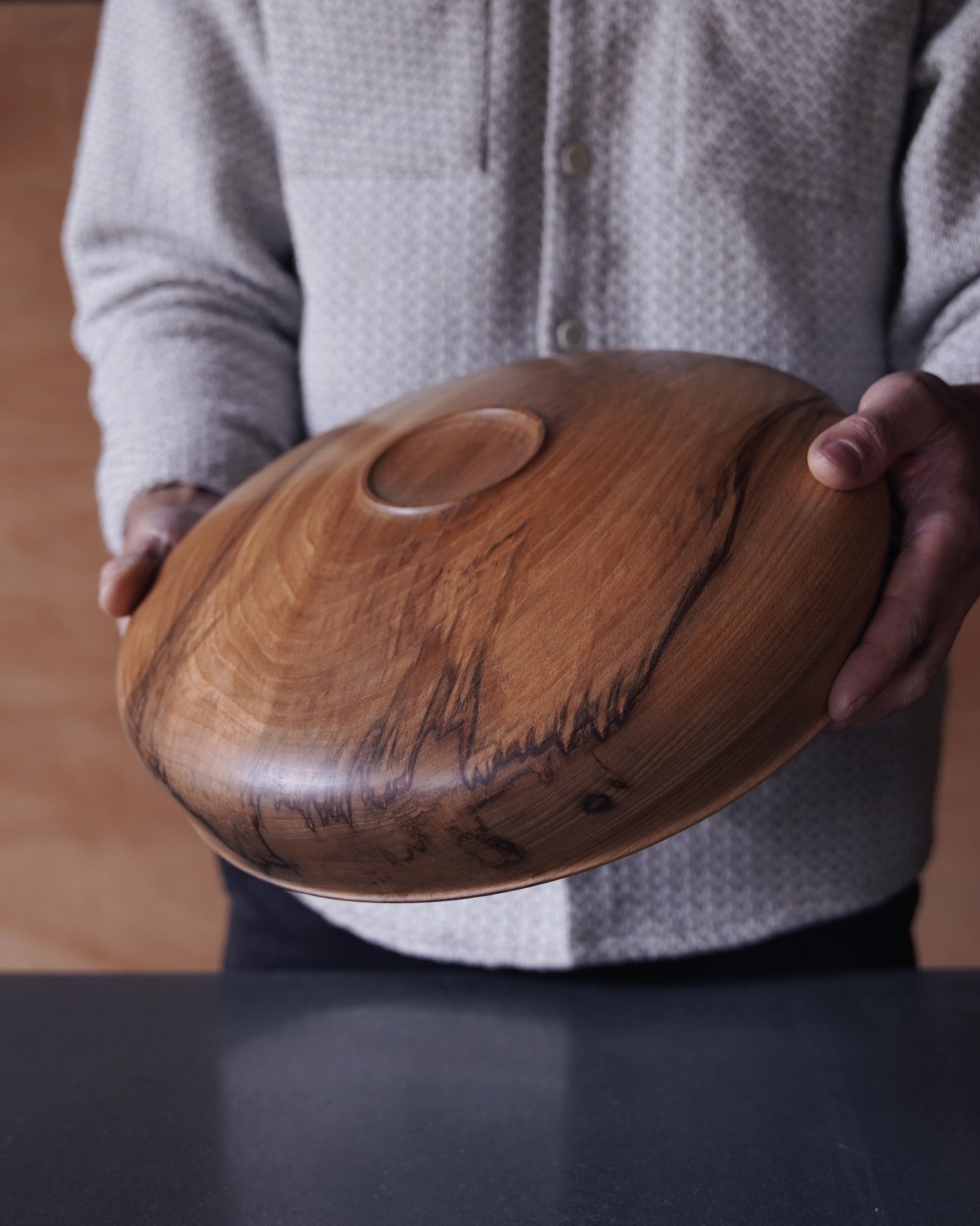 Lipped Bowl - in Flamed Beech