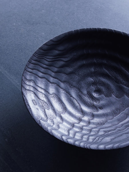 Waved Yakisugi Bowl - in Ash