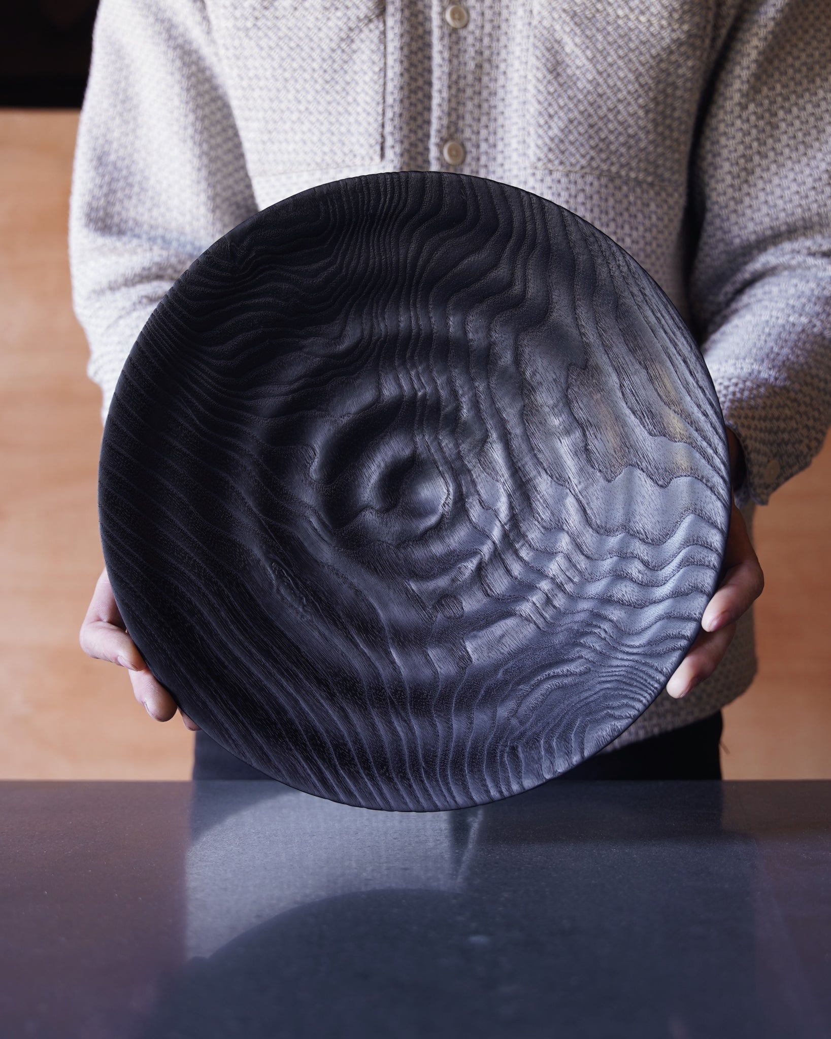 Wave Yakisugi Platter - in Ash