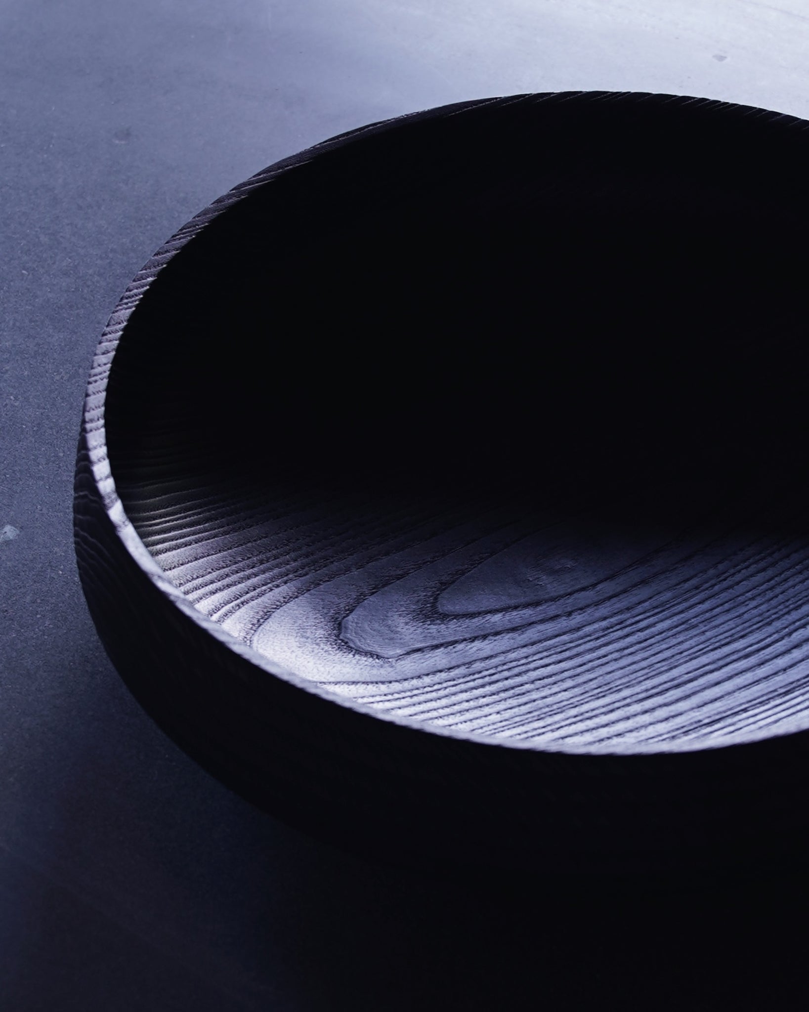 XL Coved Yakisugi Bowl - in Ash