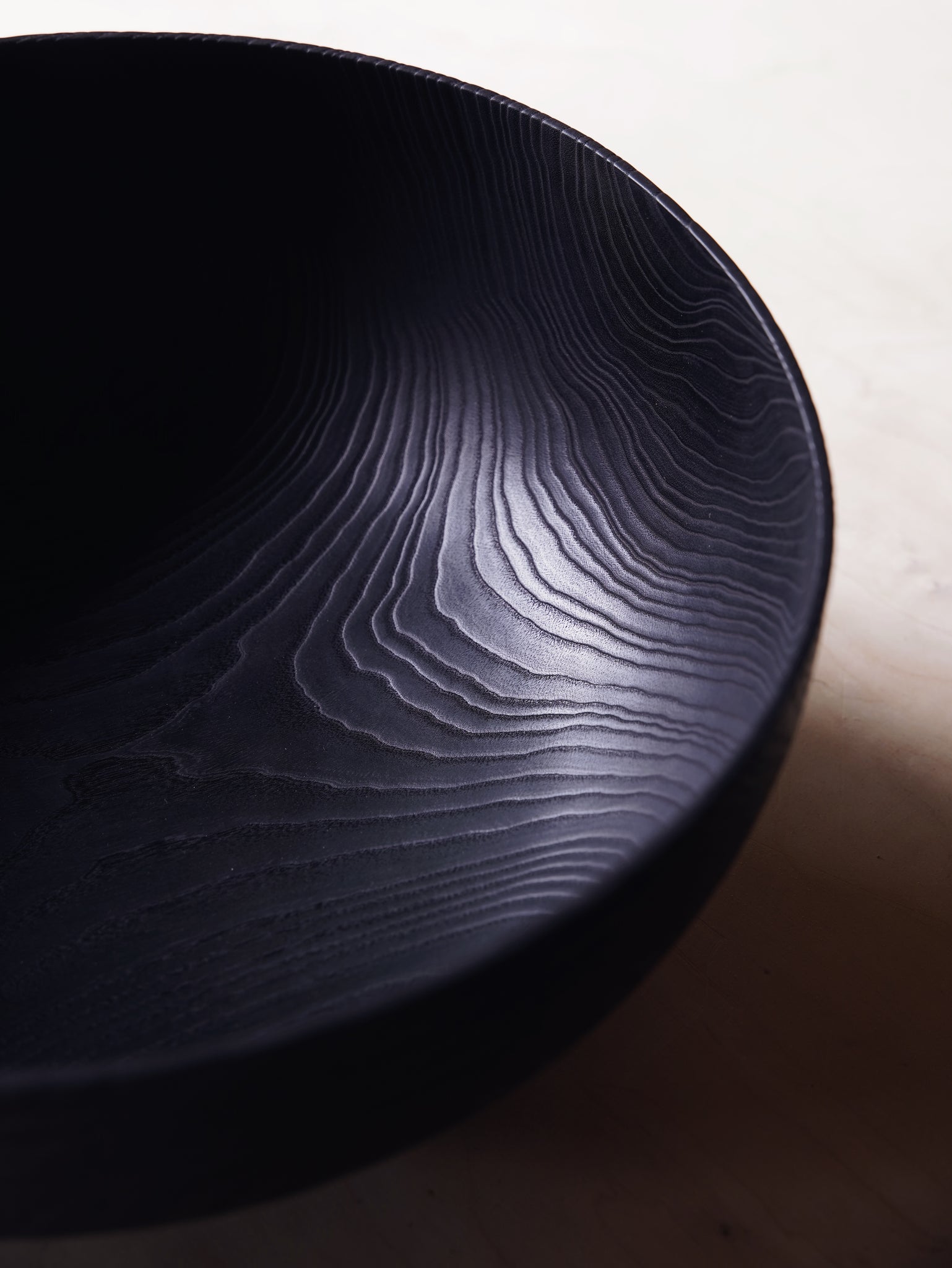 XL Coved Yakisugi Bowl - in Ash
