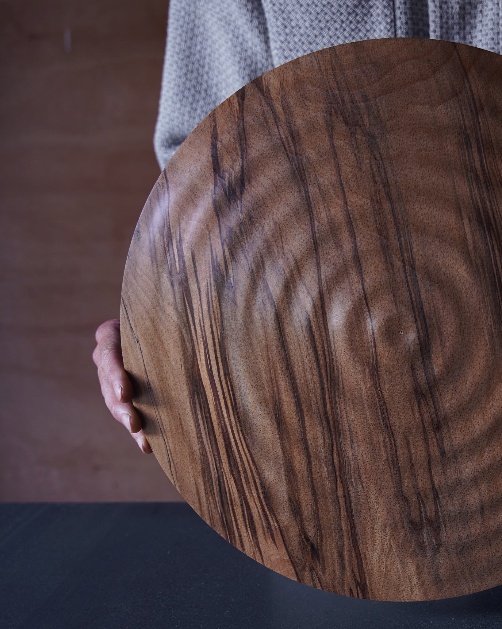 Wave Platter - in Flamed Beech