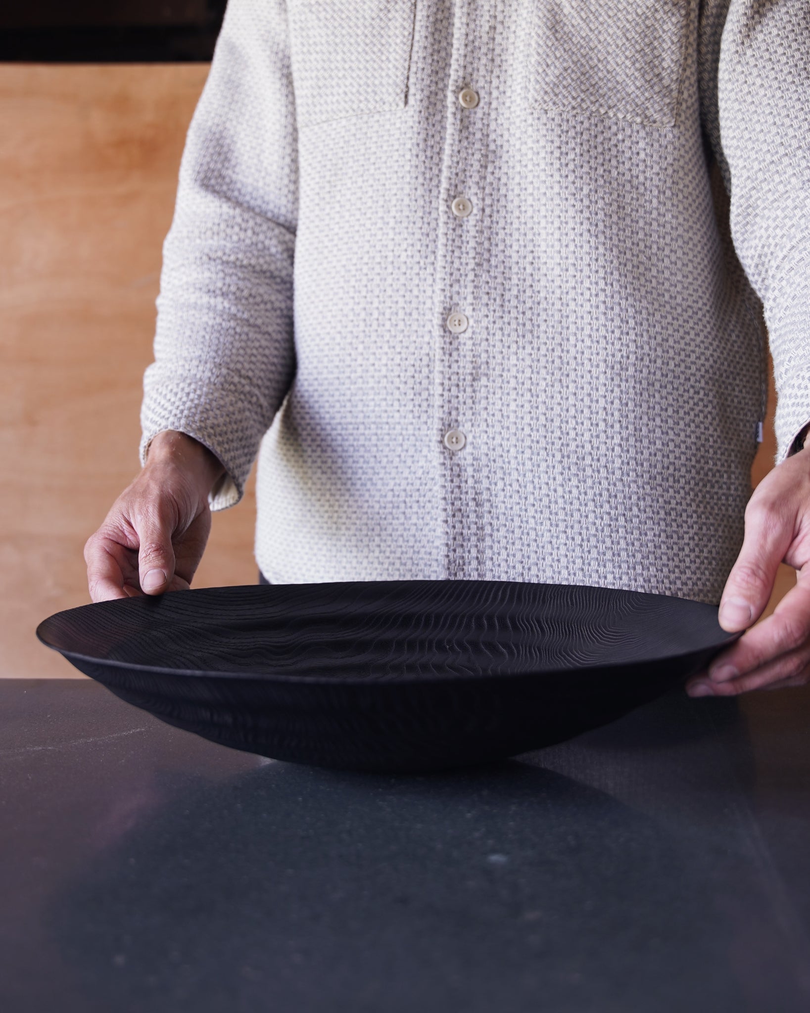 Wave Yakisugi Bowl - in Ash