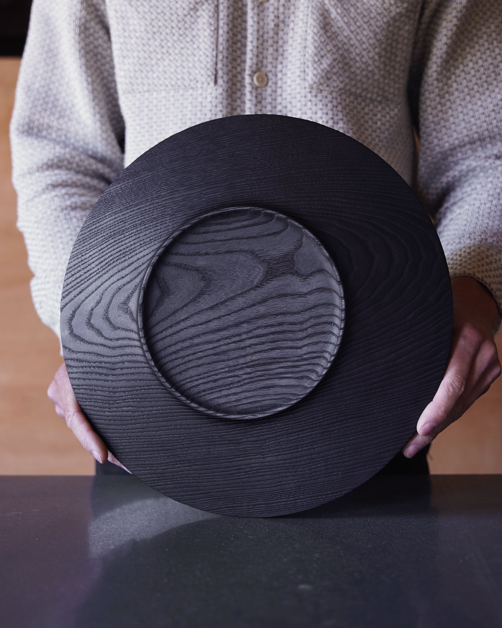 XL Yakisugi Low Bowl - in Ash