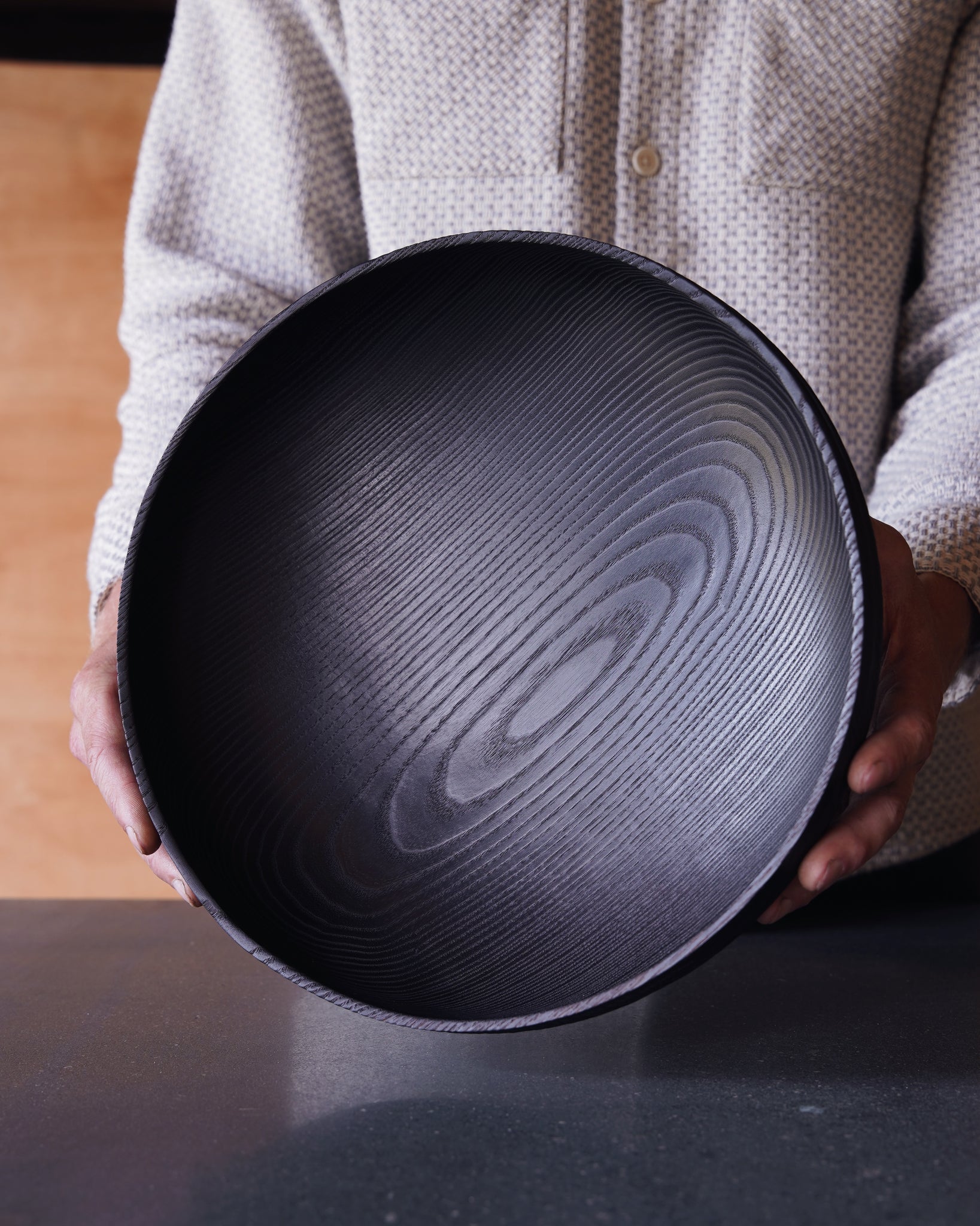 Coved Yakisugi Bowl - in Ash